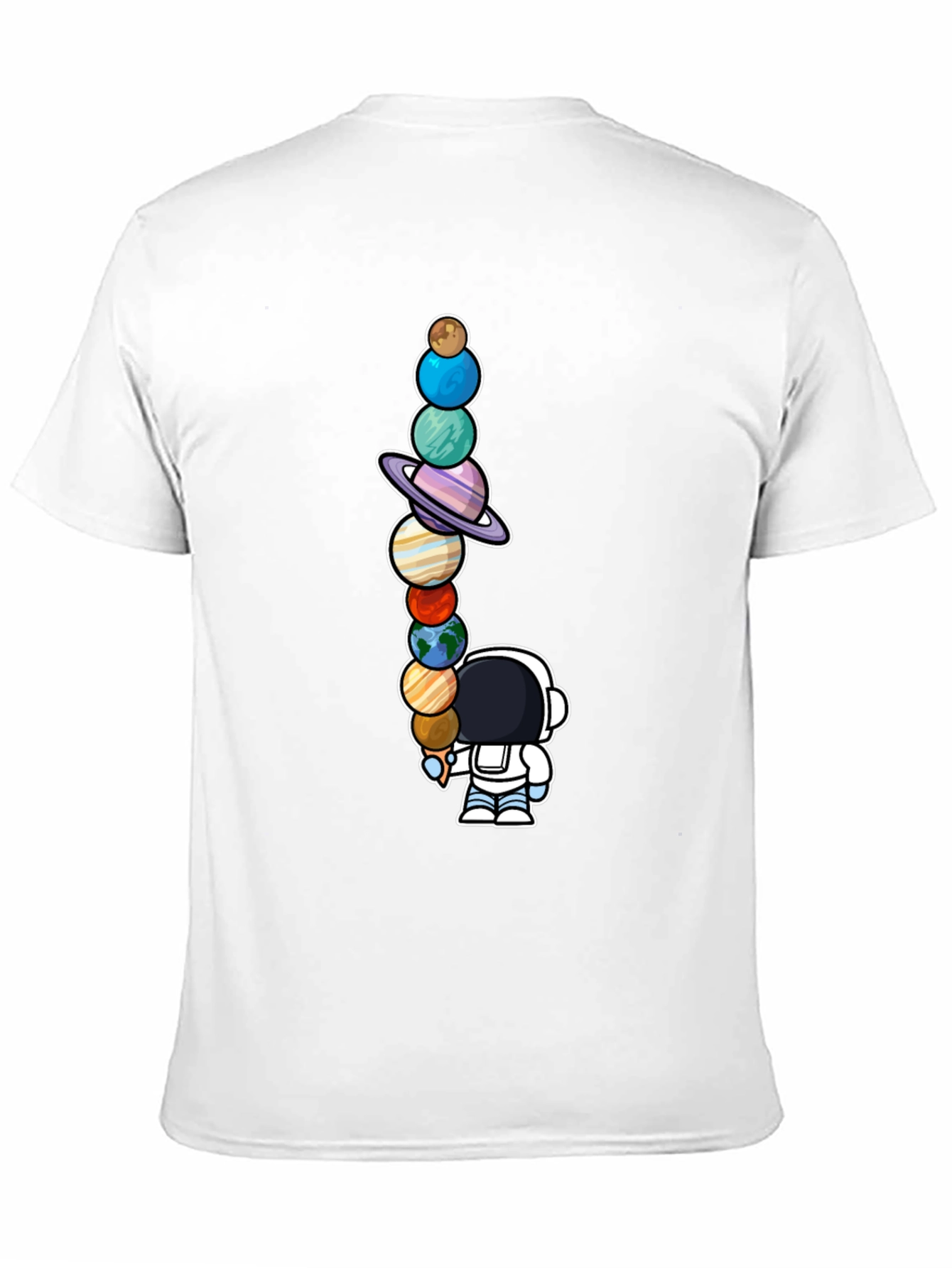 Astronaut Solar System Planets T-Shirt