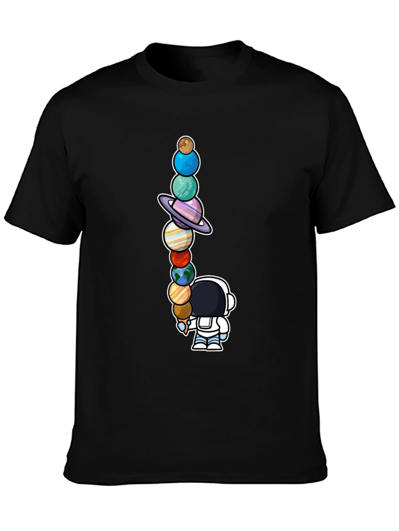 Astronaut Solar System Planets T-Shirt