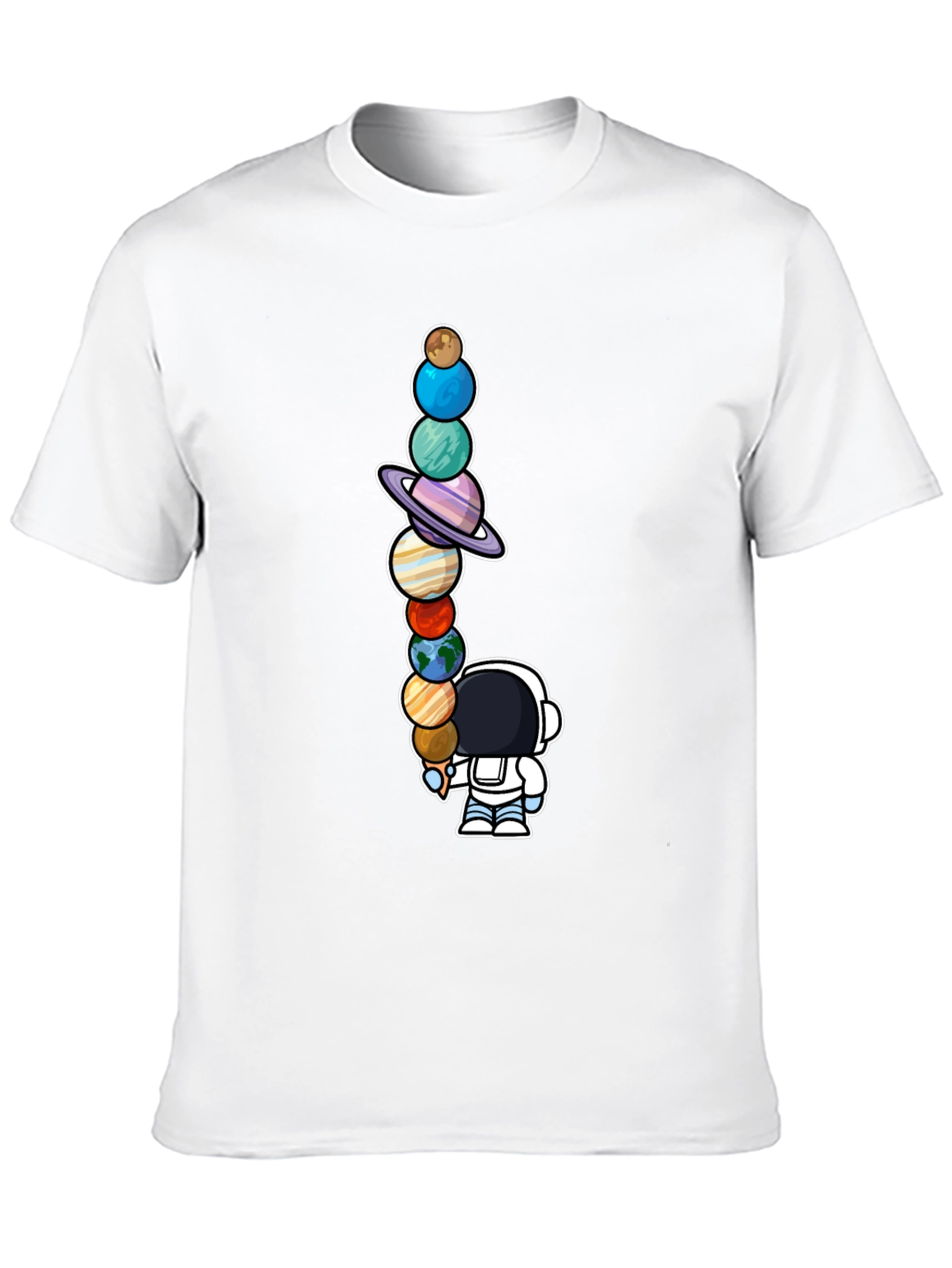 Astronaut Solar System Planets T-Shirt