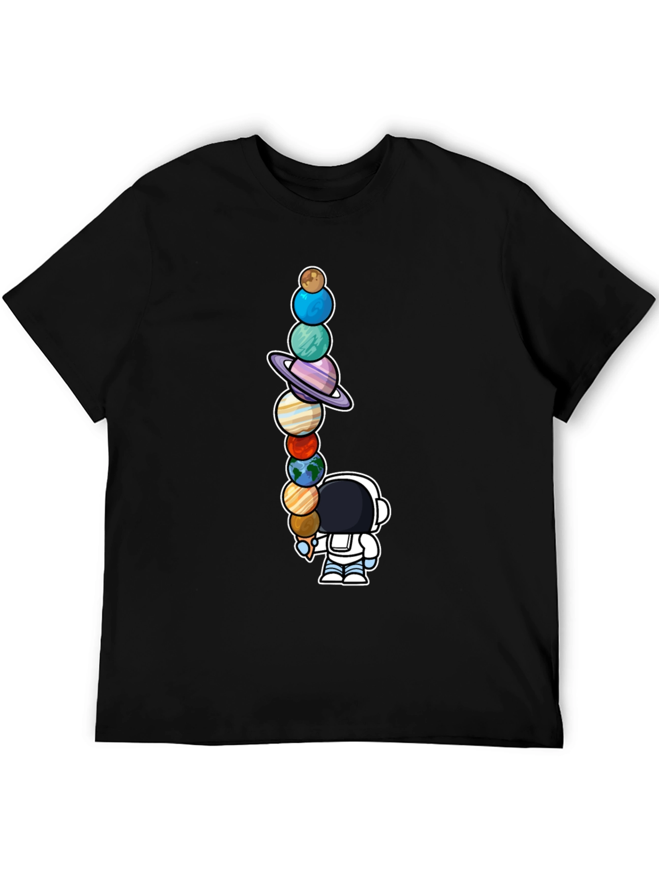 Astronaut Solar System Planets T-Shirt