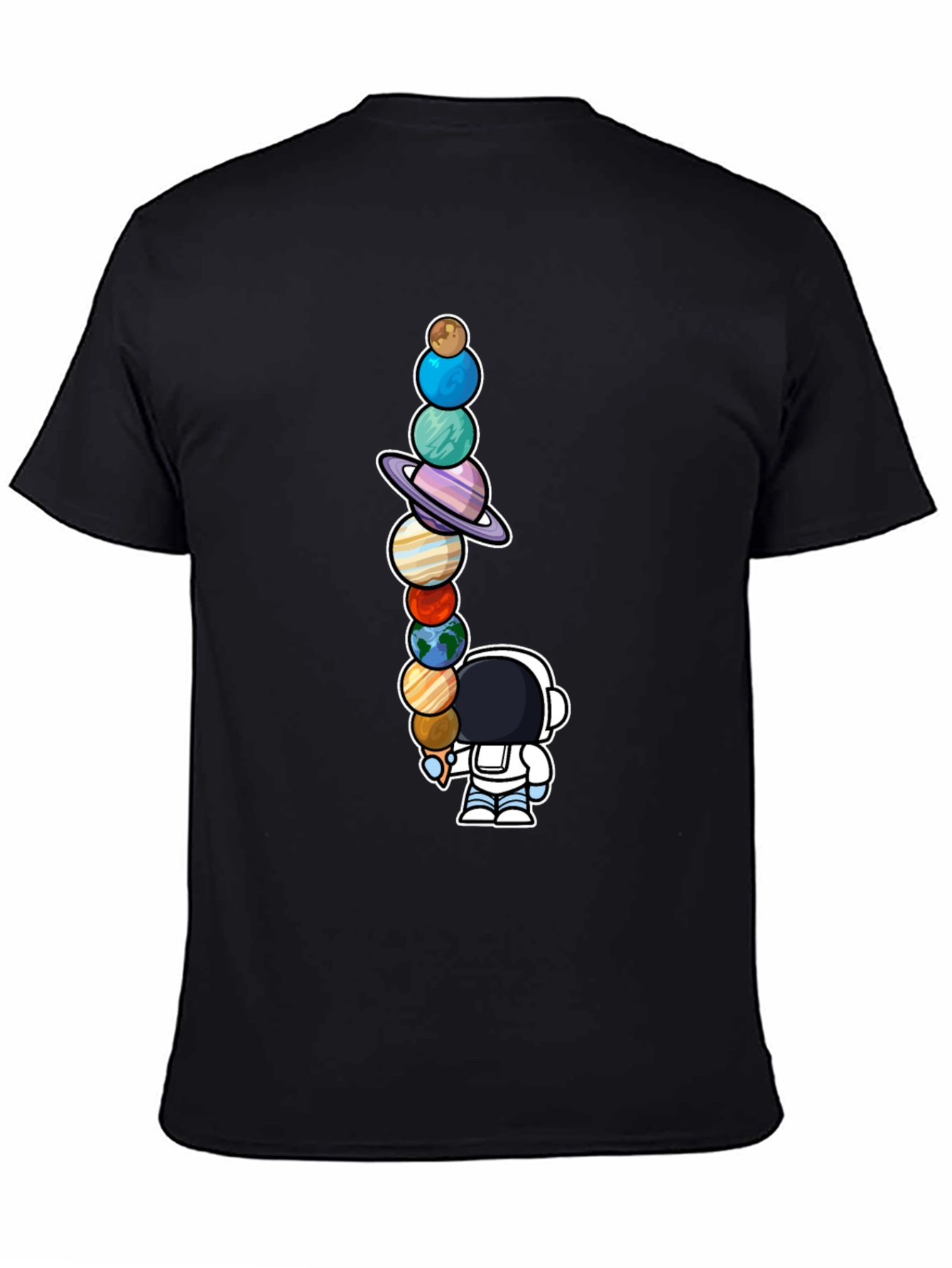 Astronaut Solar System Planets T-Shirt