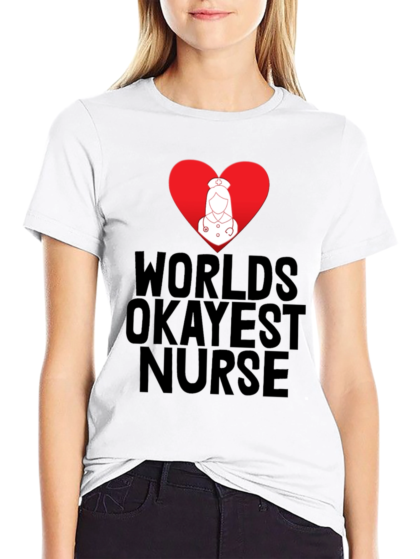 Worlds Okayest Nurse T-Shirt - Funny Nurse Tee
