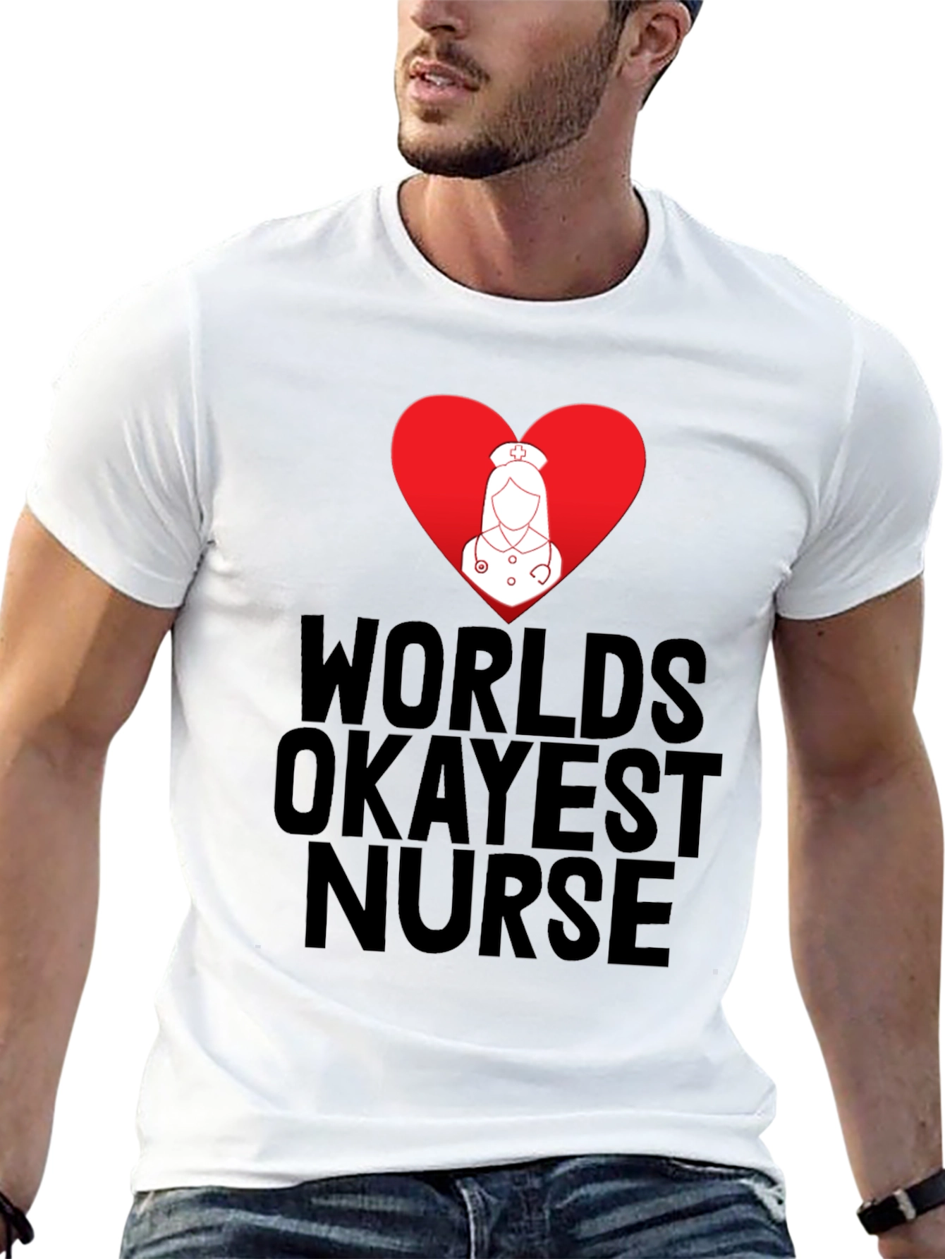 Worlds Okayest Nurse T-Shirt - Funny Nurse Tee