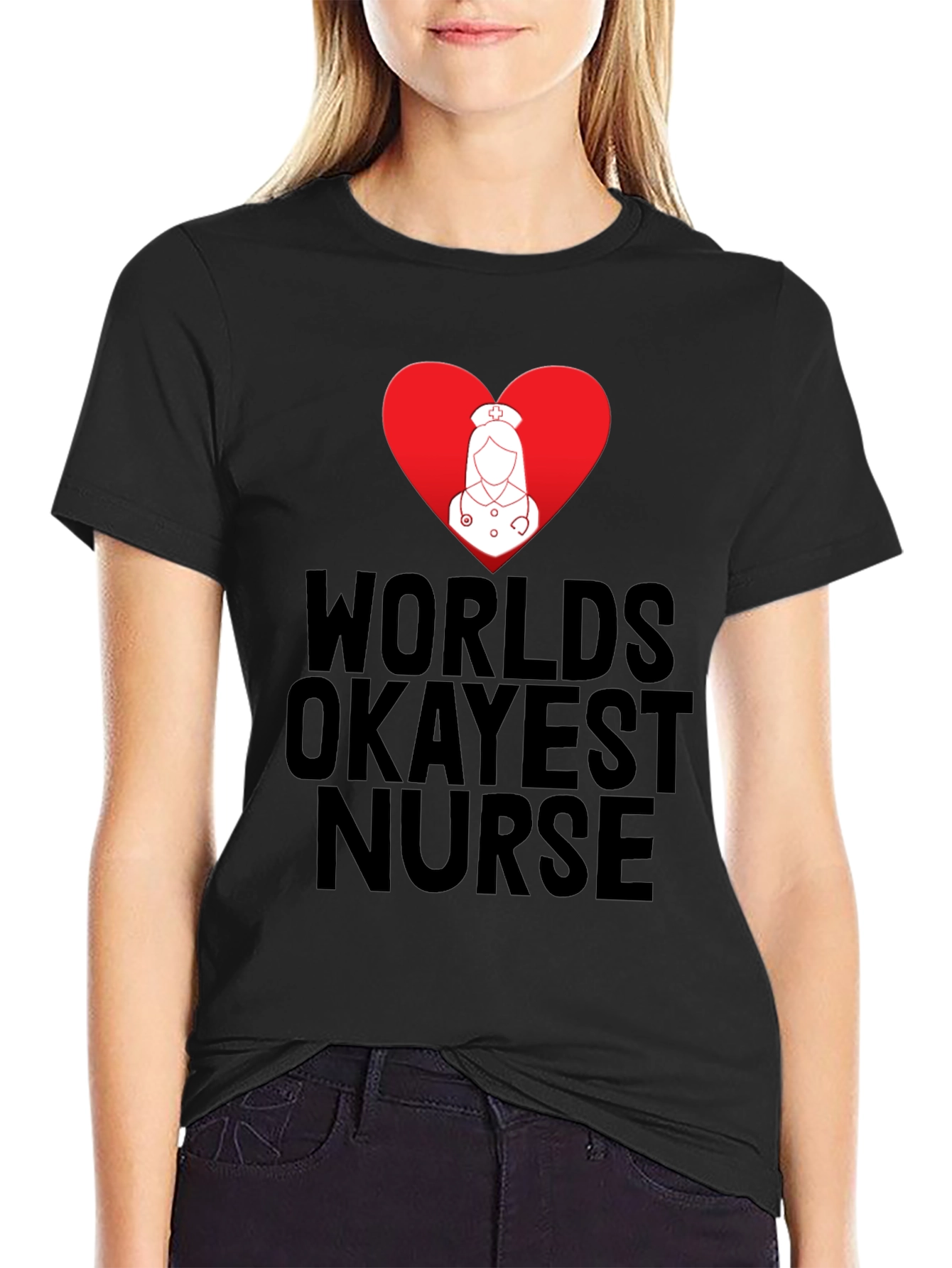 Worlds Okayest Nurse T-Shirt - Funny Nurse Tee