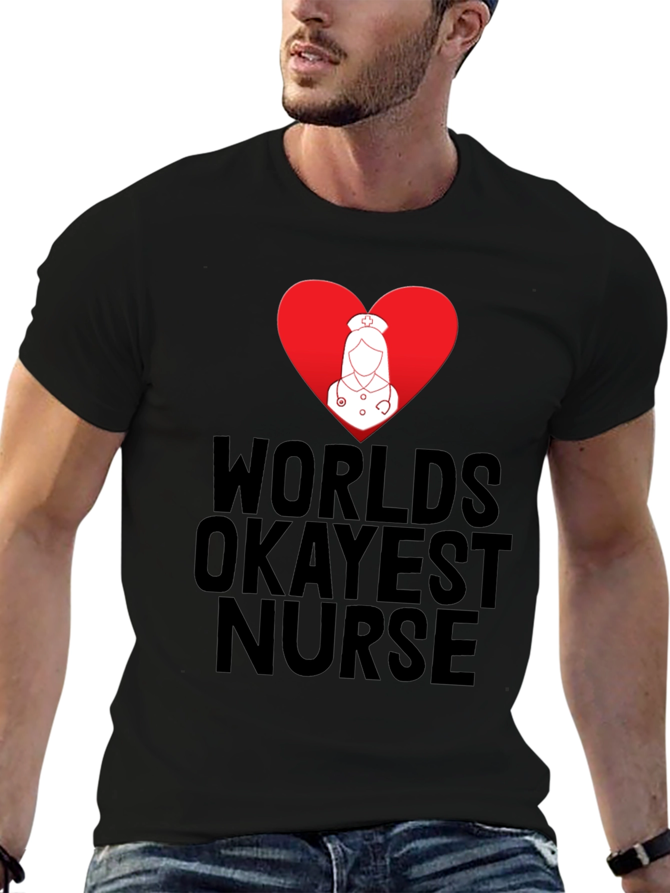 Worlds Okayest Nurse T-Shirt - Funny Nurse Tee