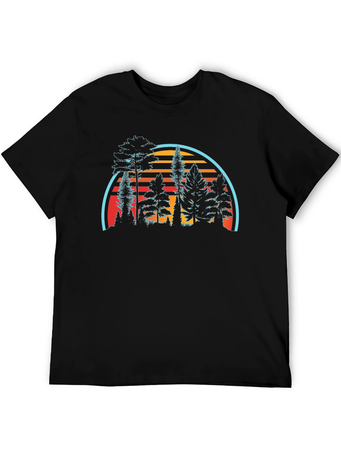 Retro Sunset Forest Graphic Tee