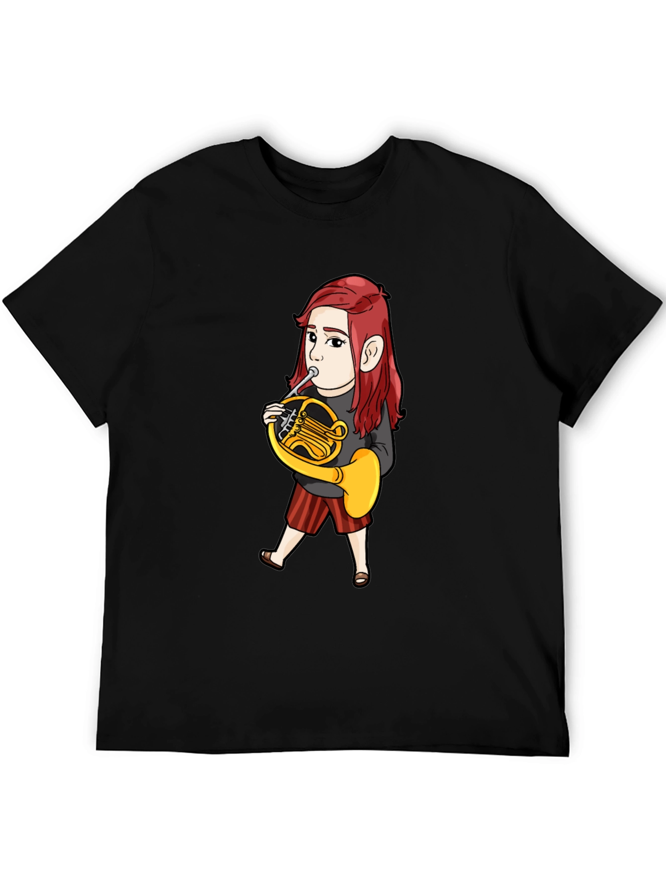 French Horn Player Cartoon T-Shirt