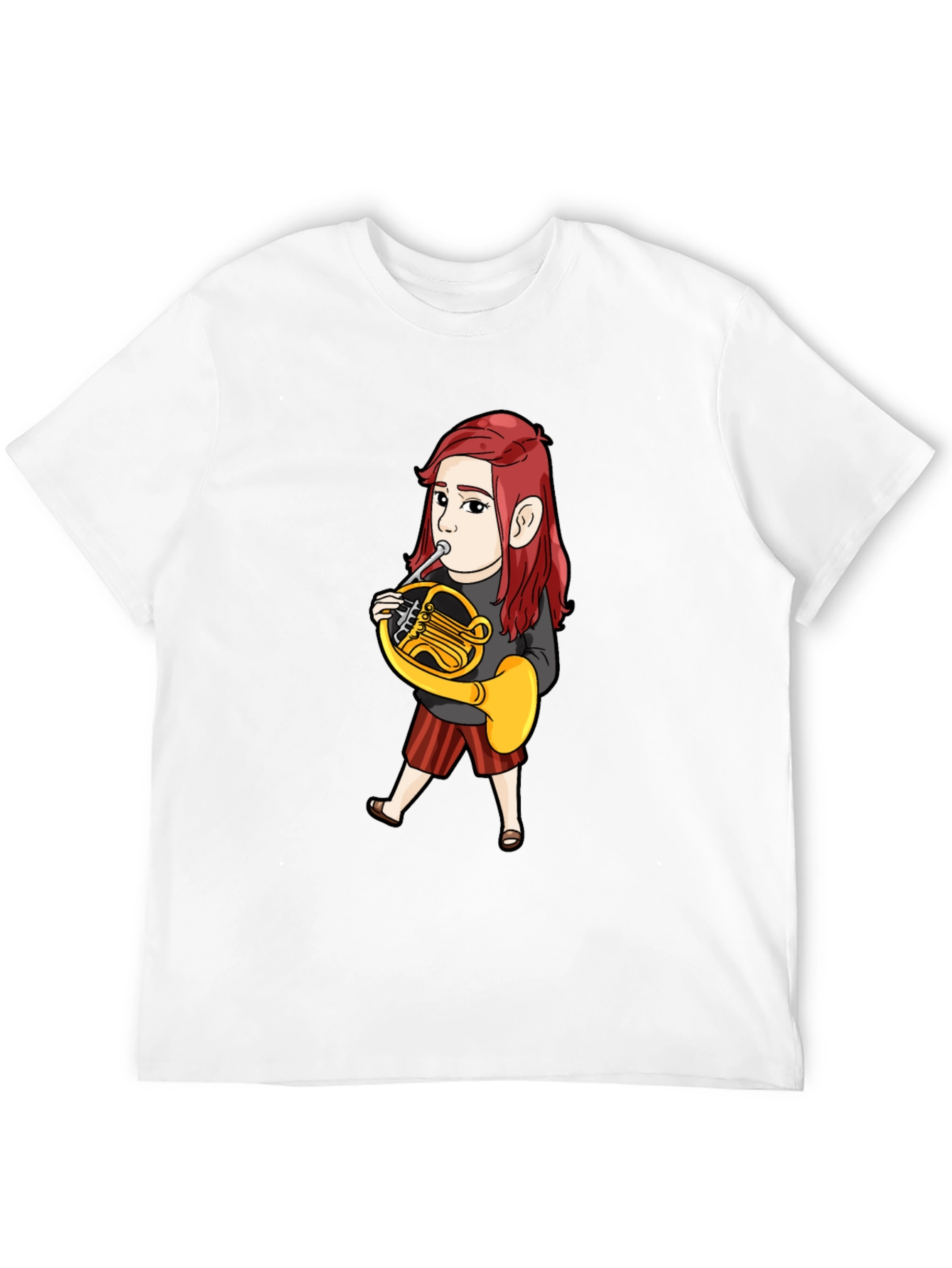 French Horn Player Cartoon T-Shirt
