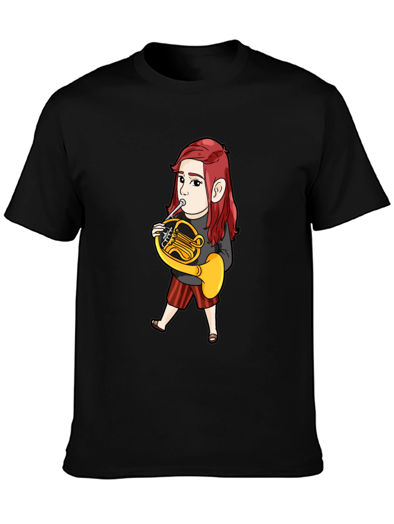 French Horn Player Cartoon T-Shirt