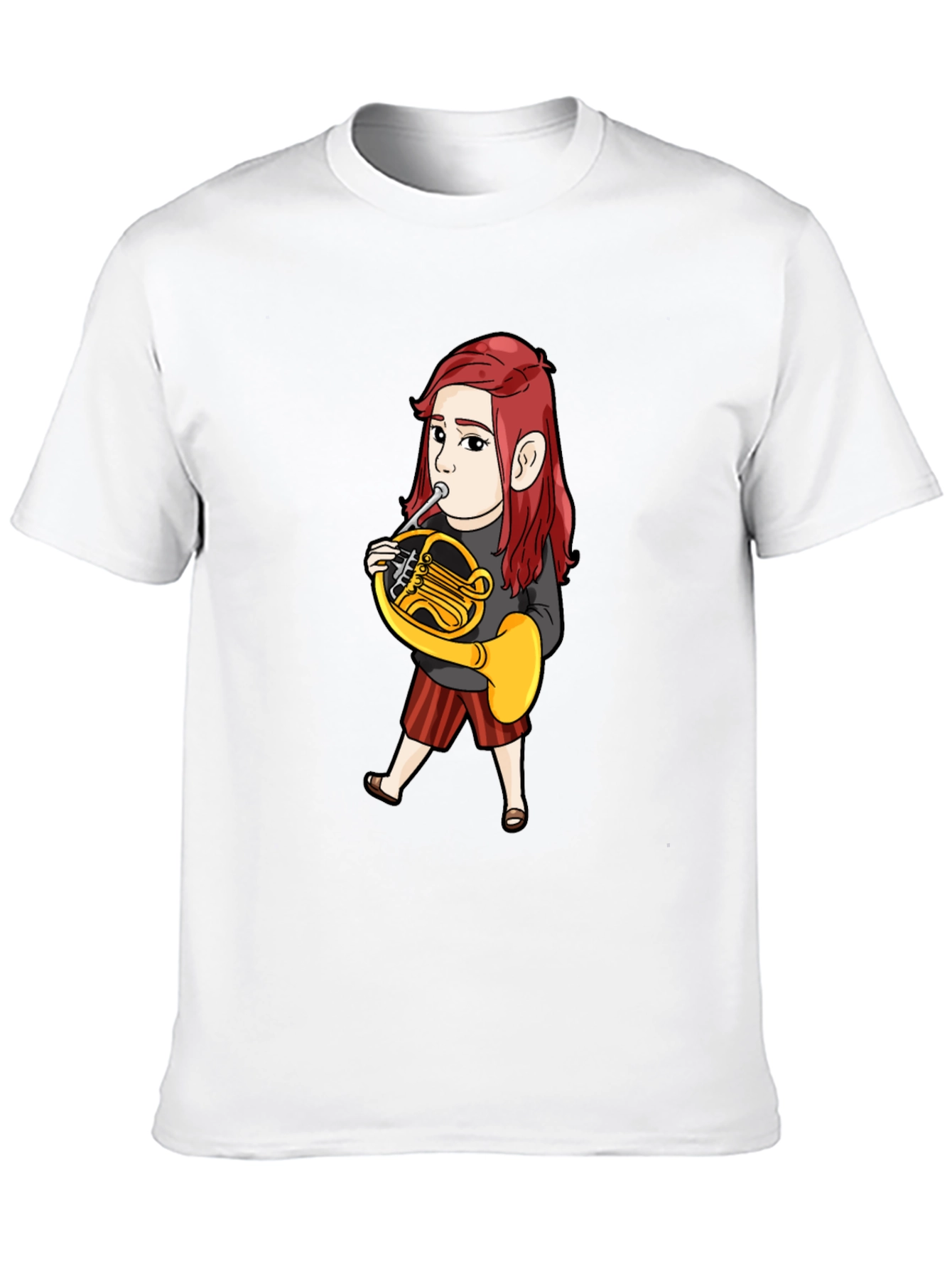 French Horn Player Cartoon T-Shirt