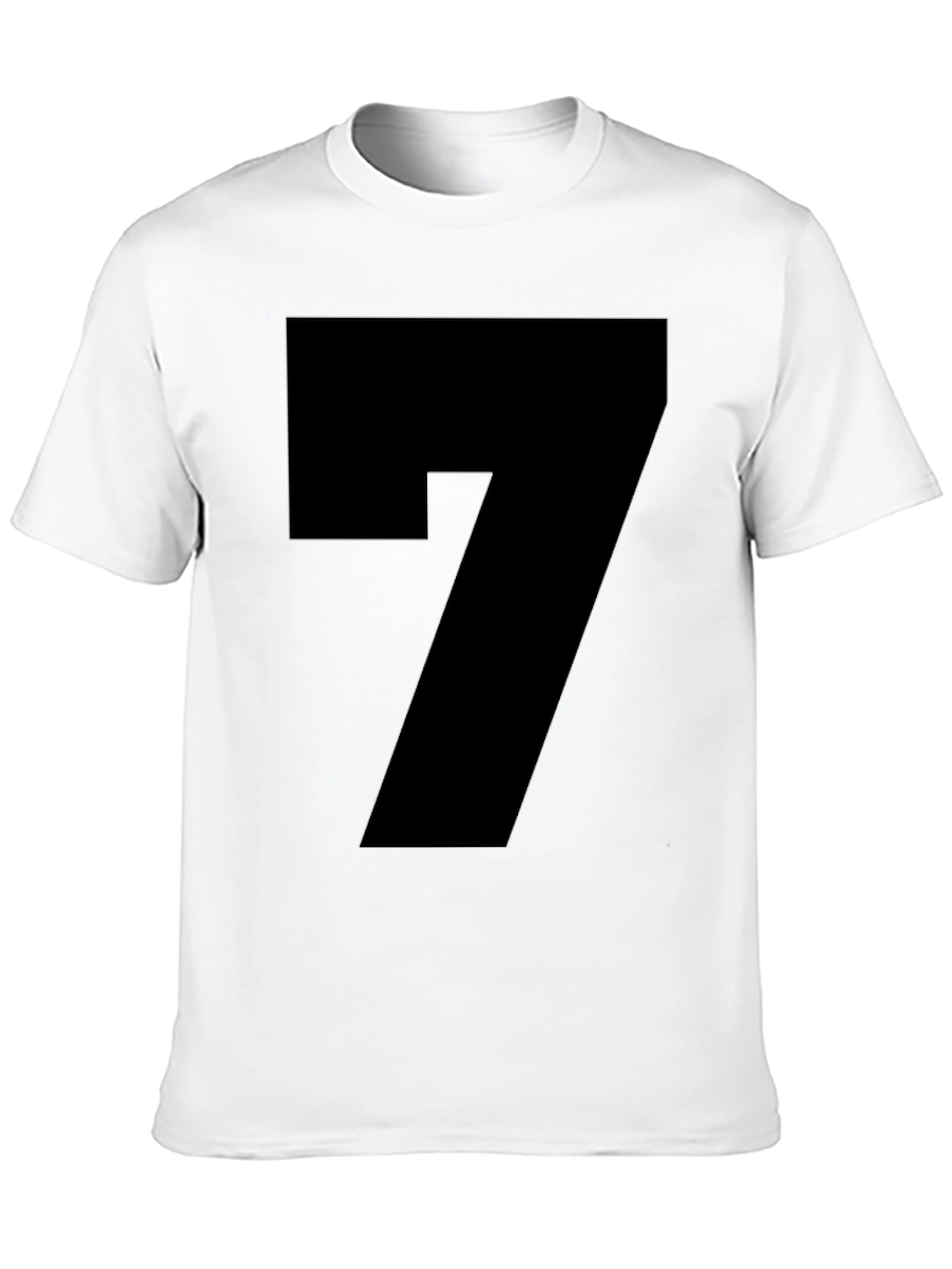 Bold Number 7 Graphic Tee - Modern Black T-Shirt