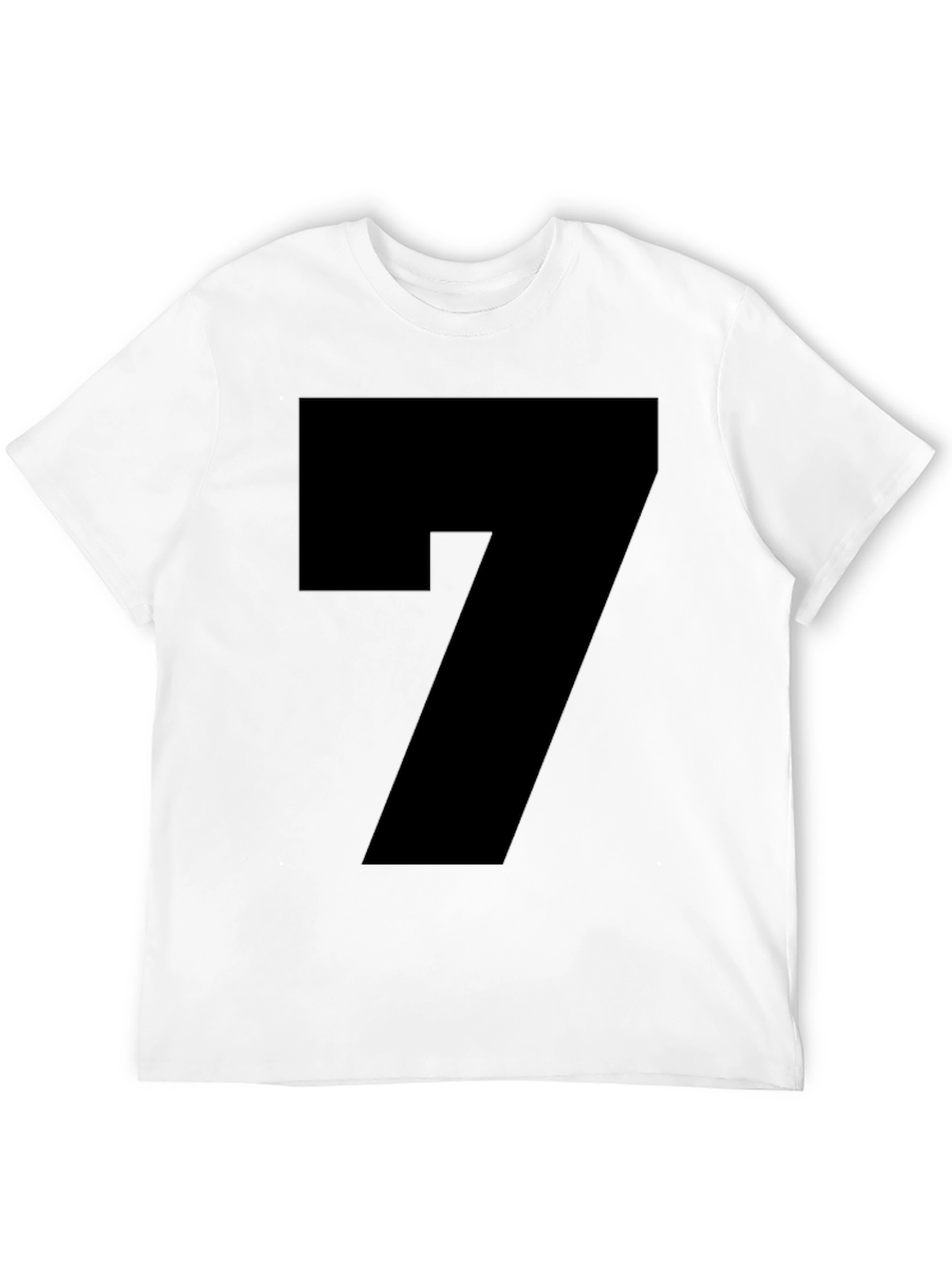 Bold Number 7 Graphic Tee - Modern Black T-Shirt
