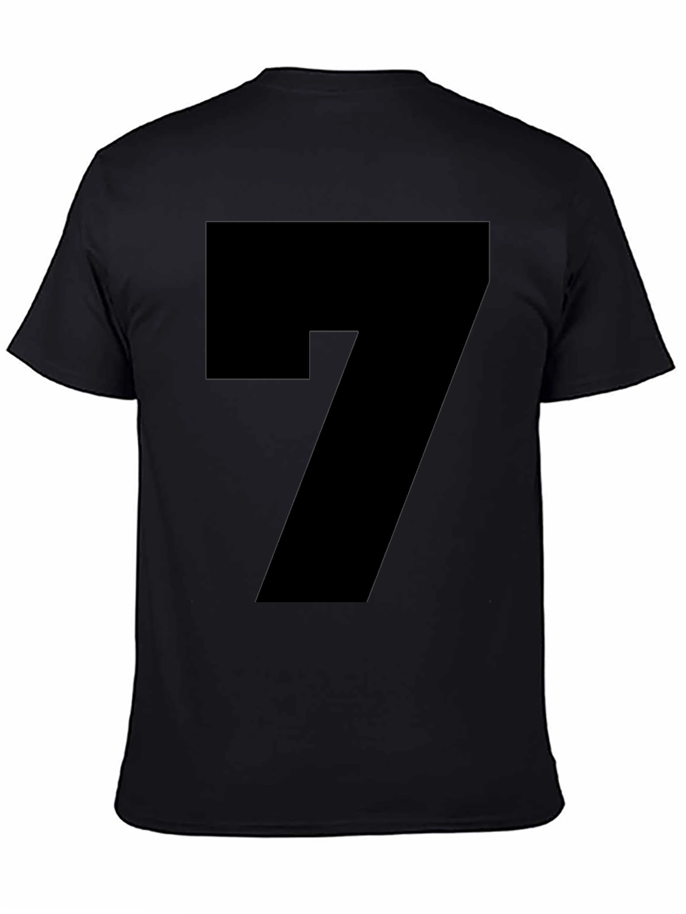 Bold Number 7 Graphic Tee - Modern Black T-Shirt