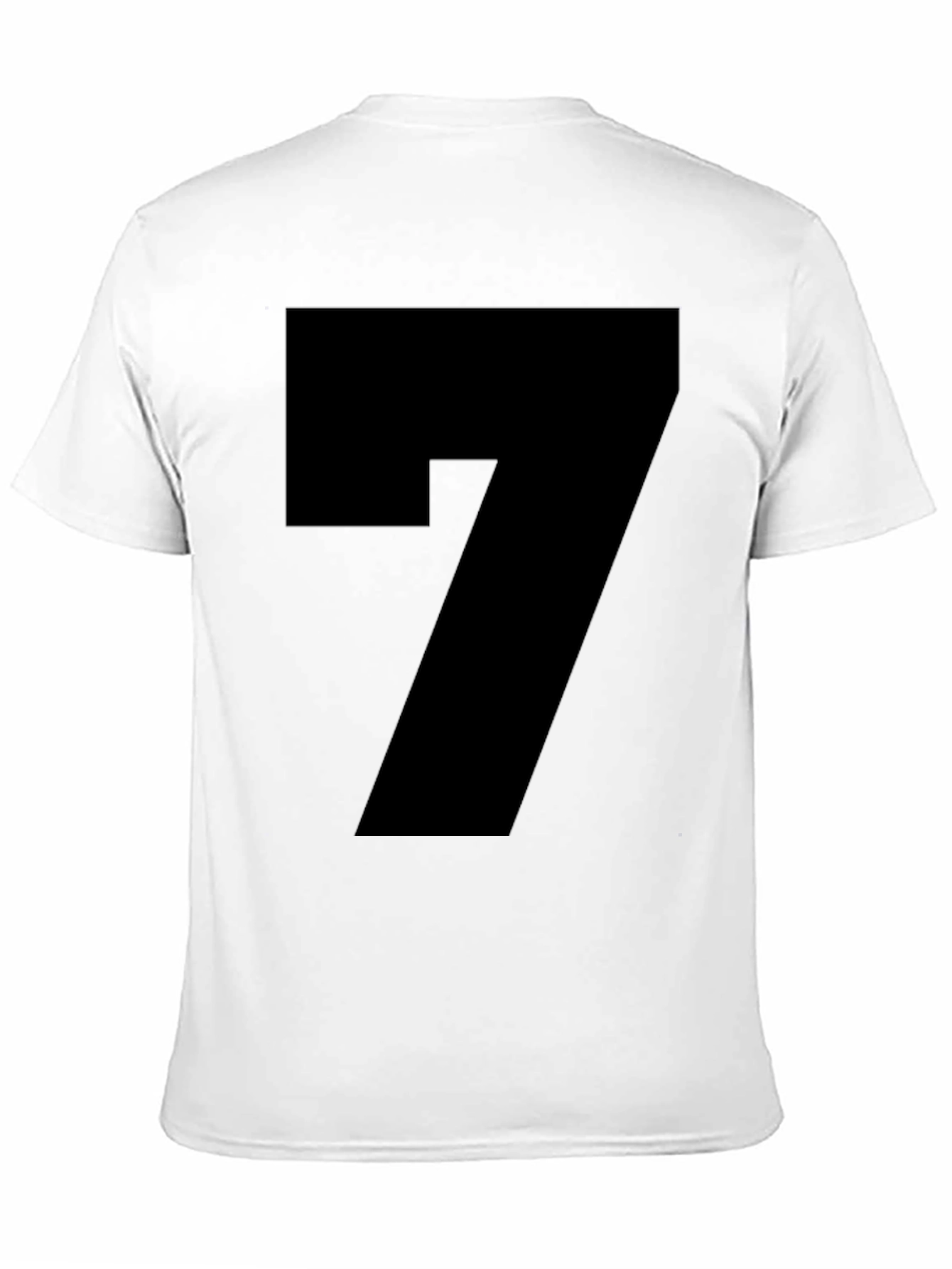 Bold Number 7 Graphic Tee - Modern Black T-Shirt
