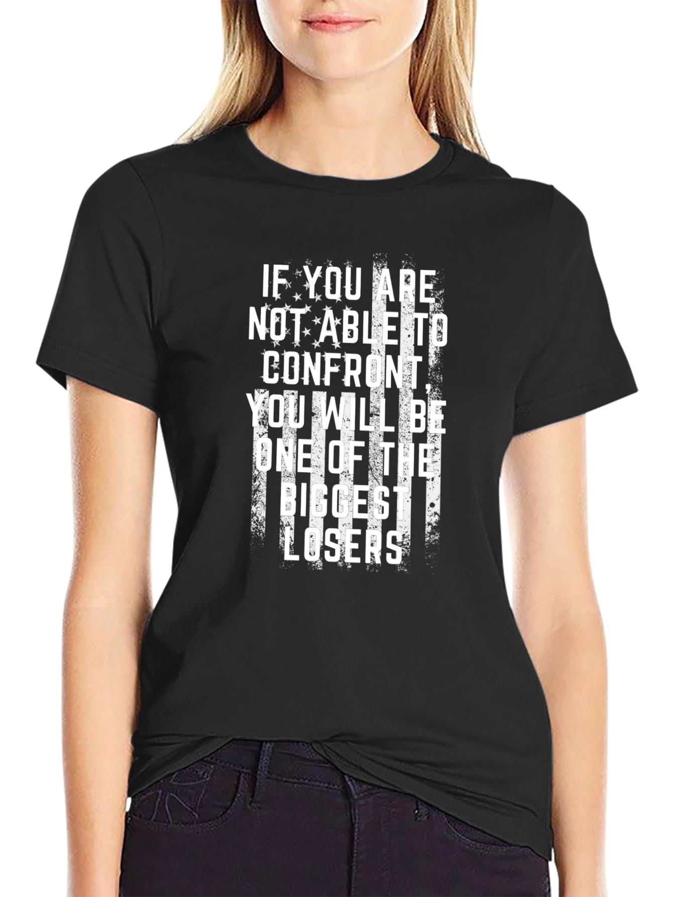 Motivational T-Shirt: Confront Biggest Losers Design
