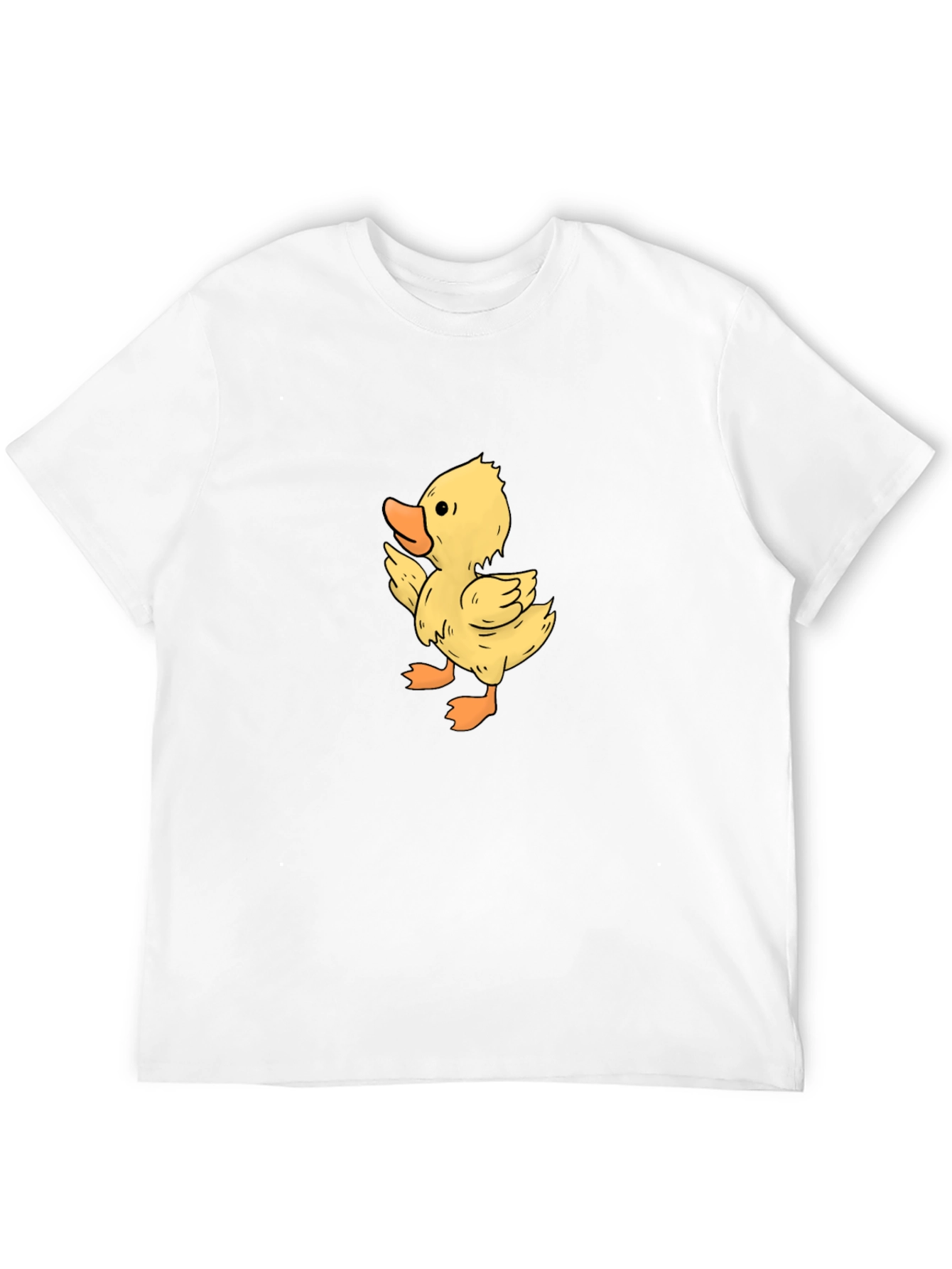 Cute Duckling Graphic Print Black T-Shirt
