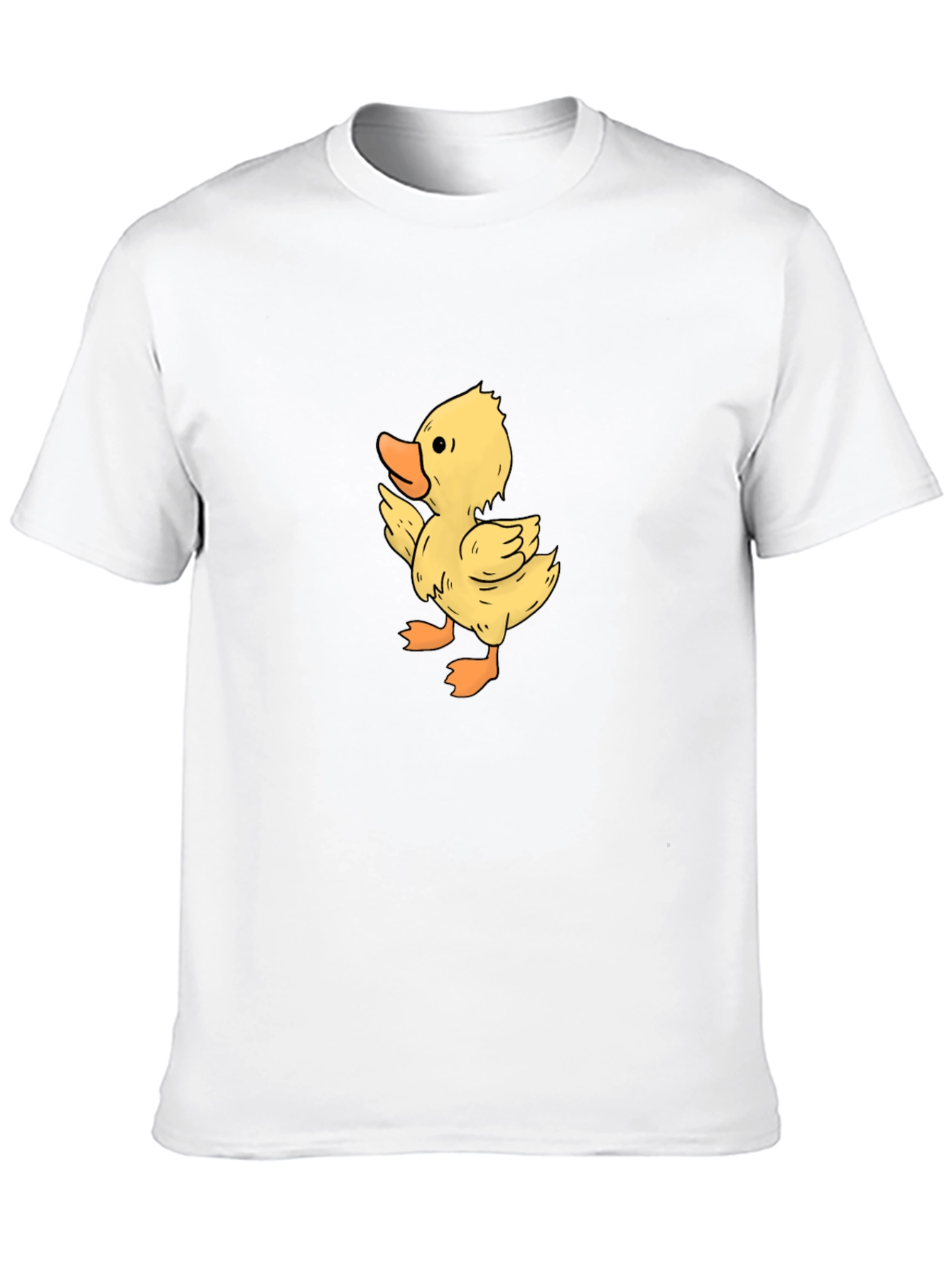 Cute Duckling Graphic Print Black T-Shirt