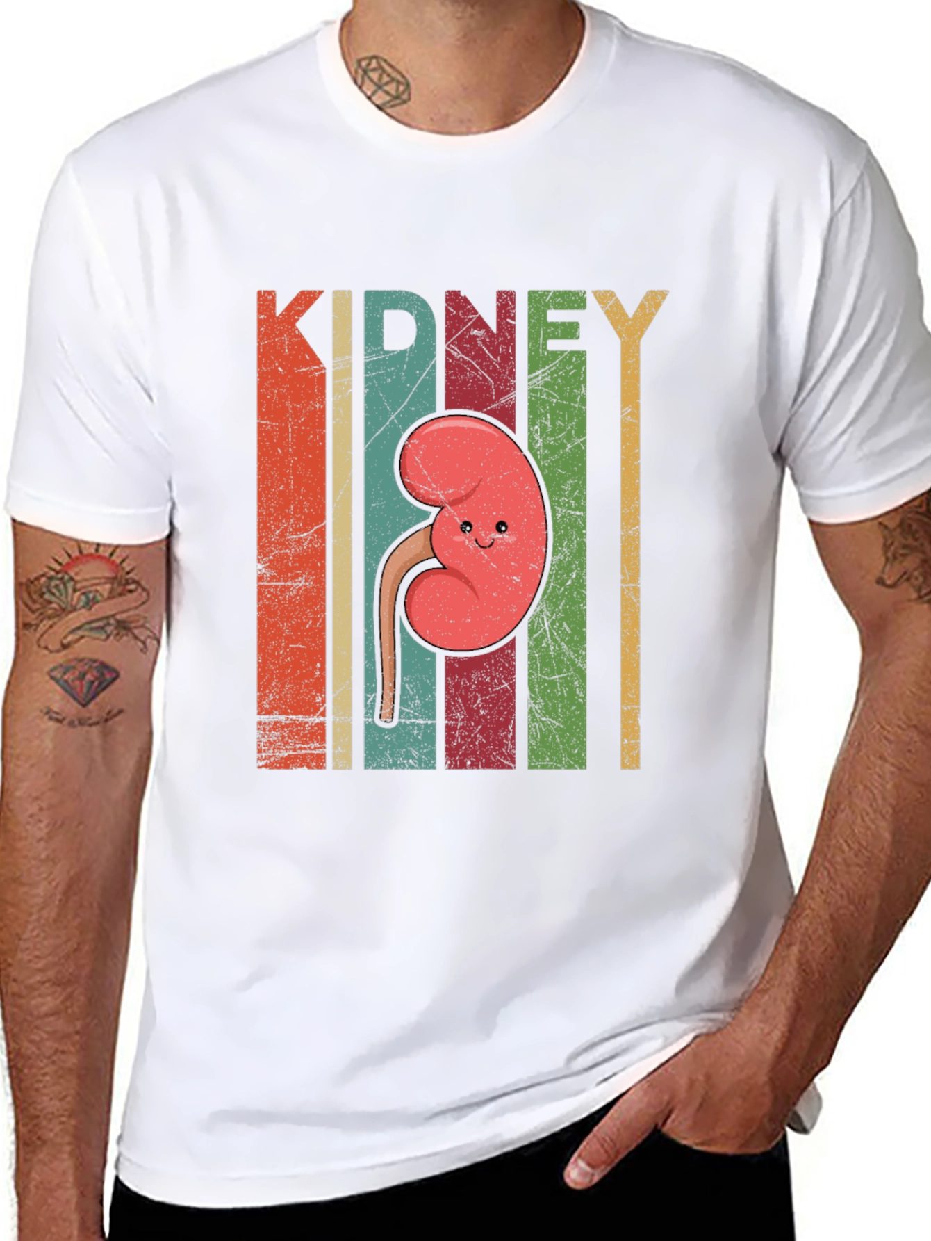 Retro Kidney Cartoon T-Shirt