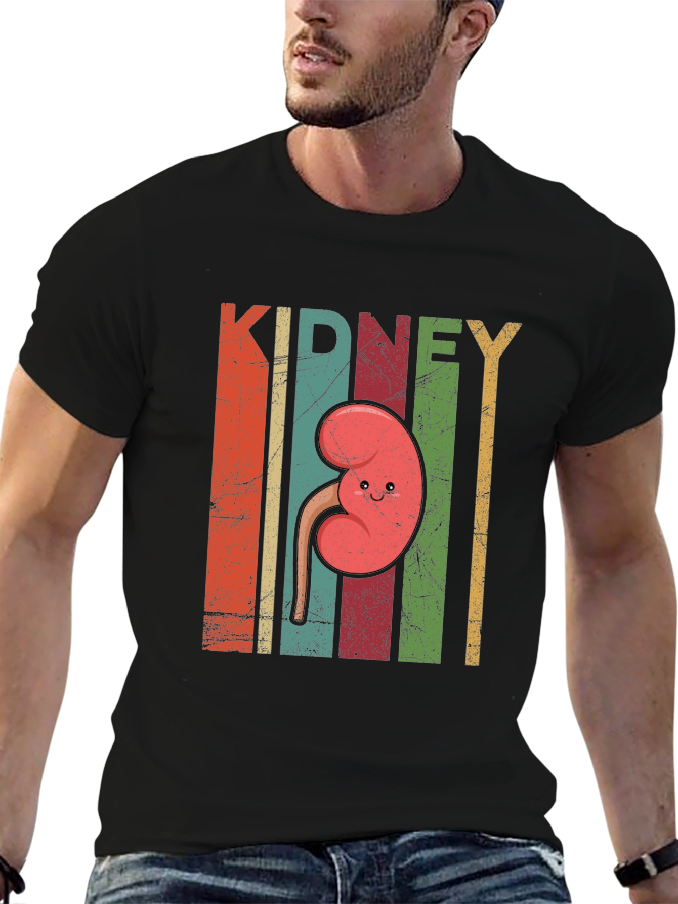 Retro Kidney Cartoon T-Shirt