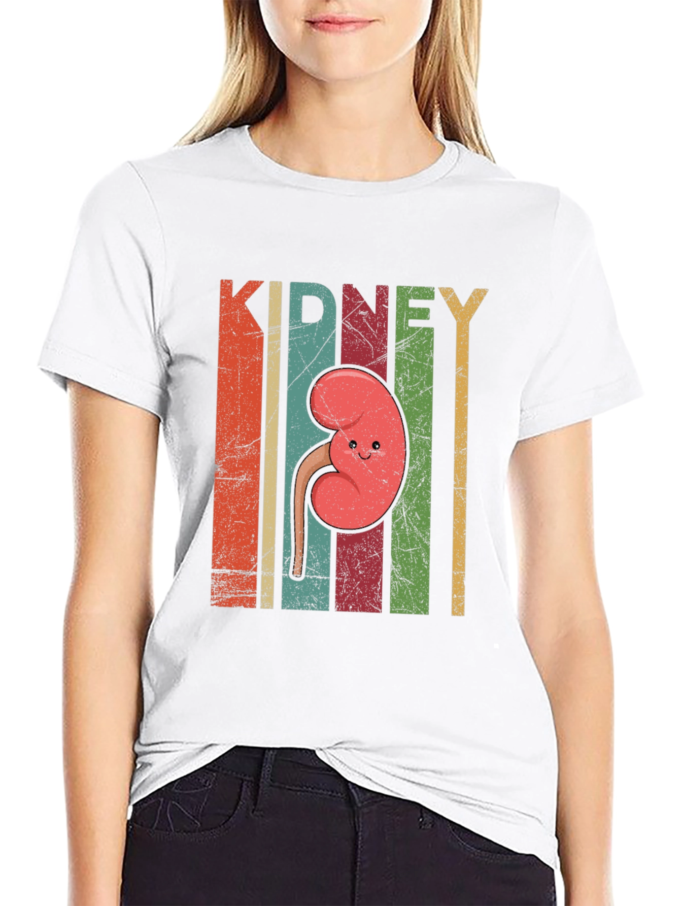Retro Kidney Cartoon T-Shirt