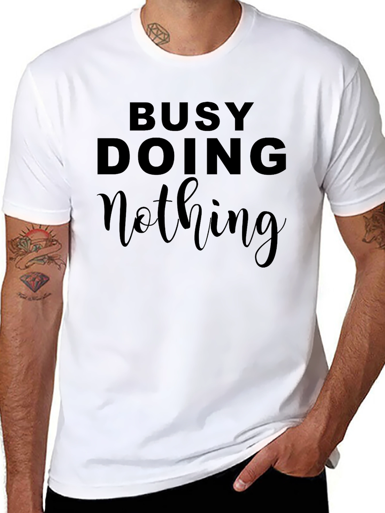 Busy Doing Nothing Graphic Tee - Soft Cotton