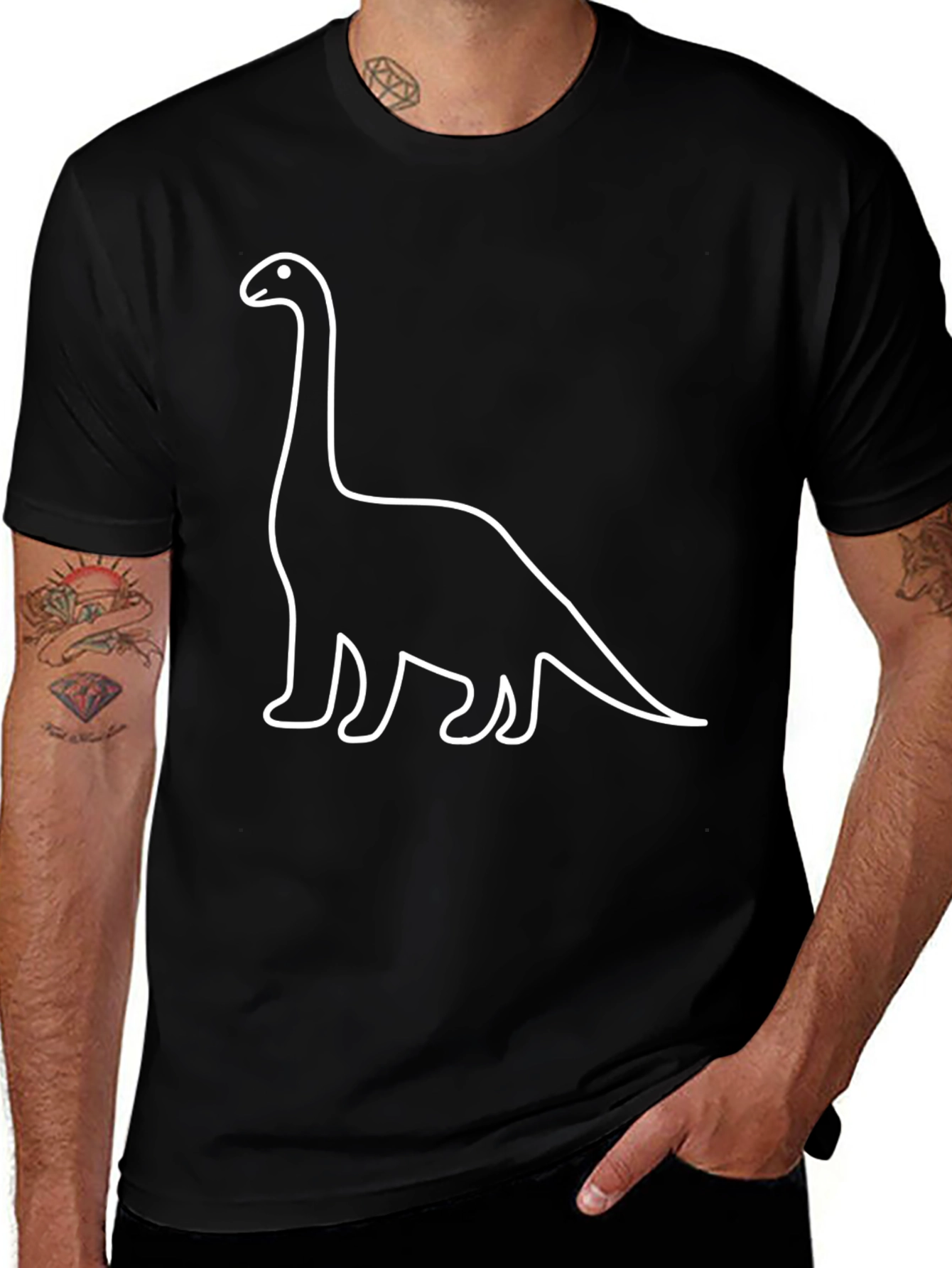 Dino Outline T-Shirt - Classic Black Tee