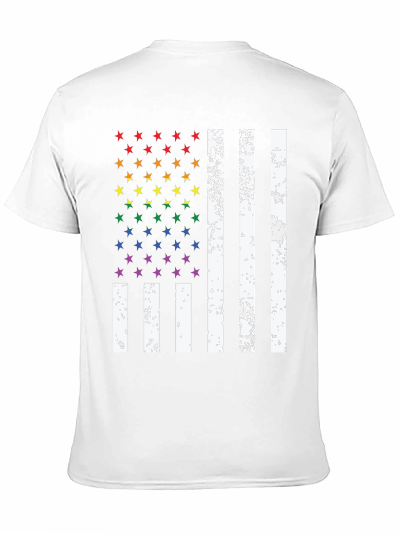 Pride Flag T-Shirt - Rainbow Stars & Stripes