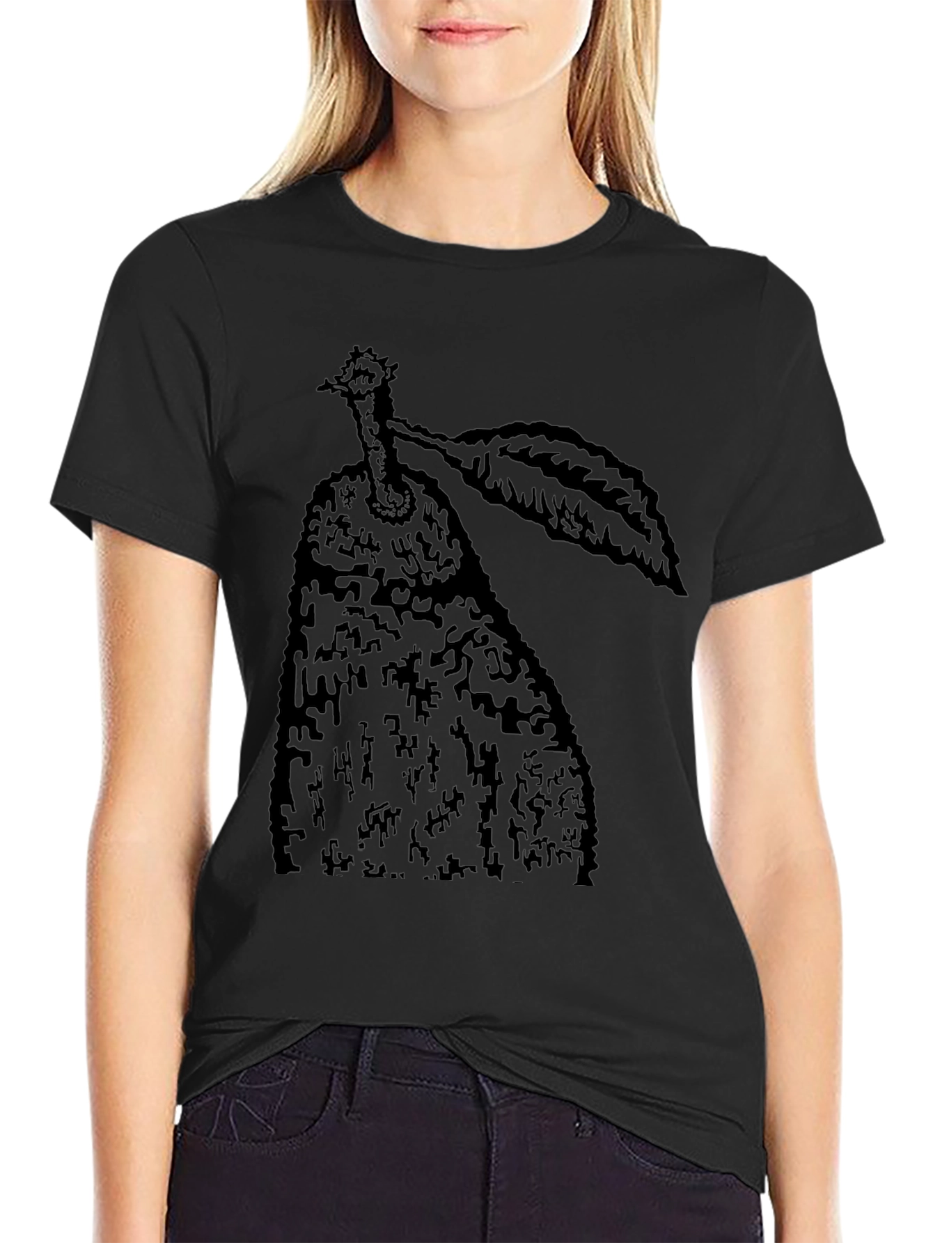 Black Pear Graphic Tee - Unique Fruit Design