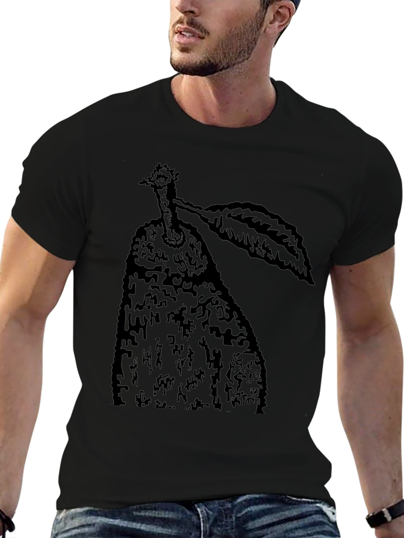 Black Pear Graphic Tee - Unique Fruit Design