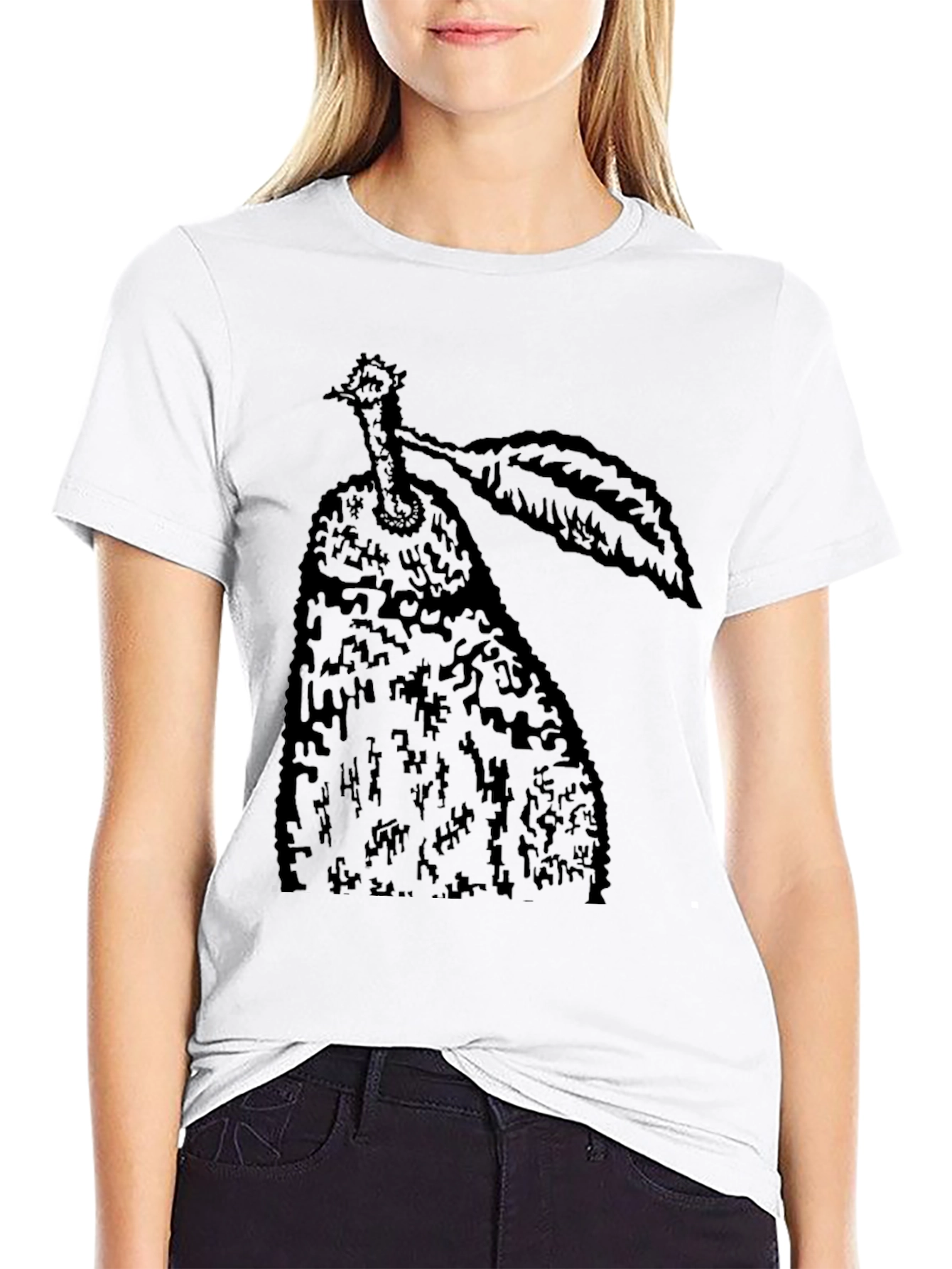 Black Pear Graphic Tee - Unique Fruit Design