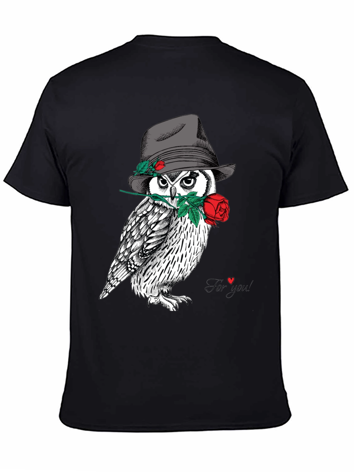 Owl in Hat T-Shirt - Unique Graphic Tee