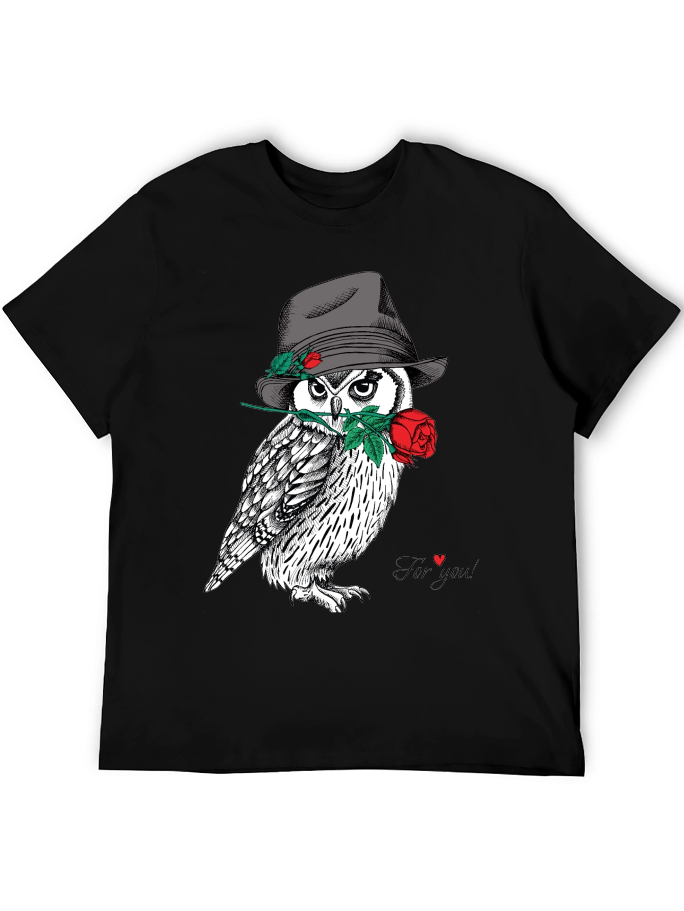 Owl in Hat T-Shirt - Unique Graphic Tee