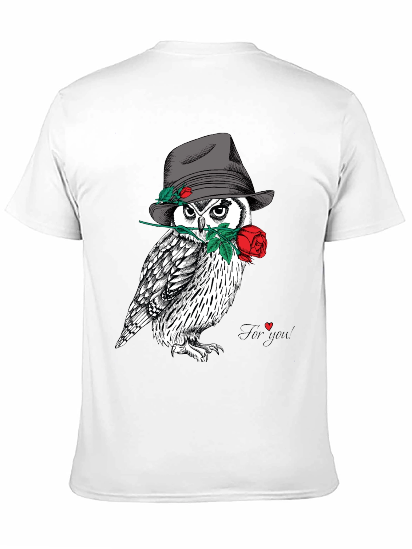 Owl in Hat T-Shirt - Unique Graphic Tee
