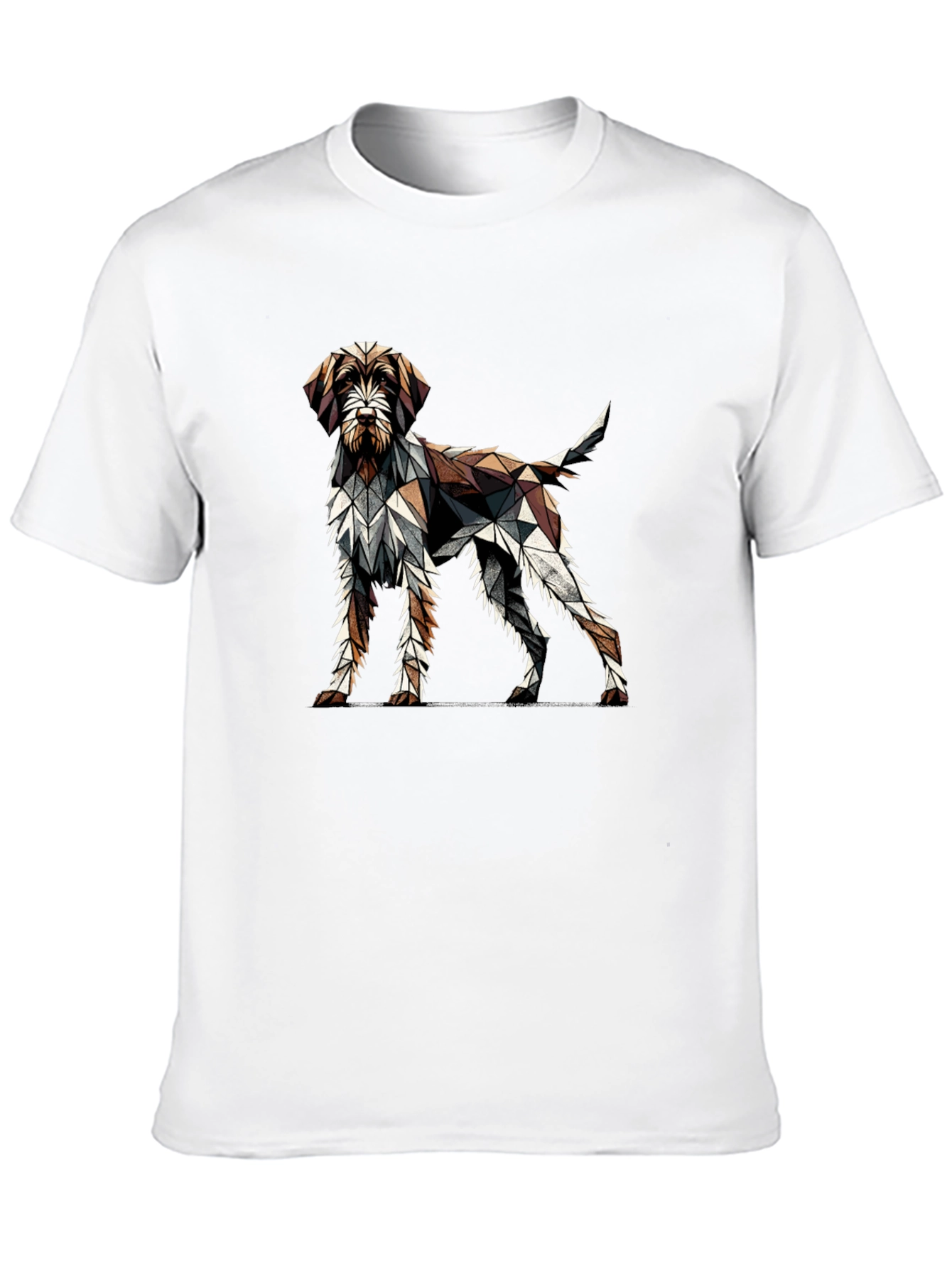 Geometric Dog Graphic T-Shirt - Mens Black Crew Neck
