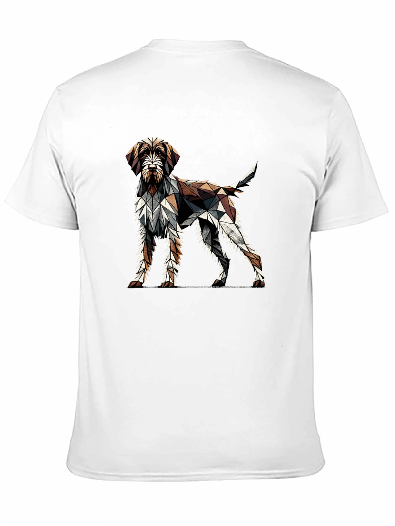 Geometric Dog Graphic T-Shirt - Mens Black Crew Neck