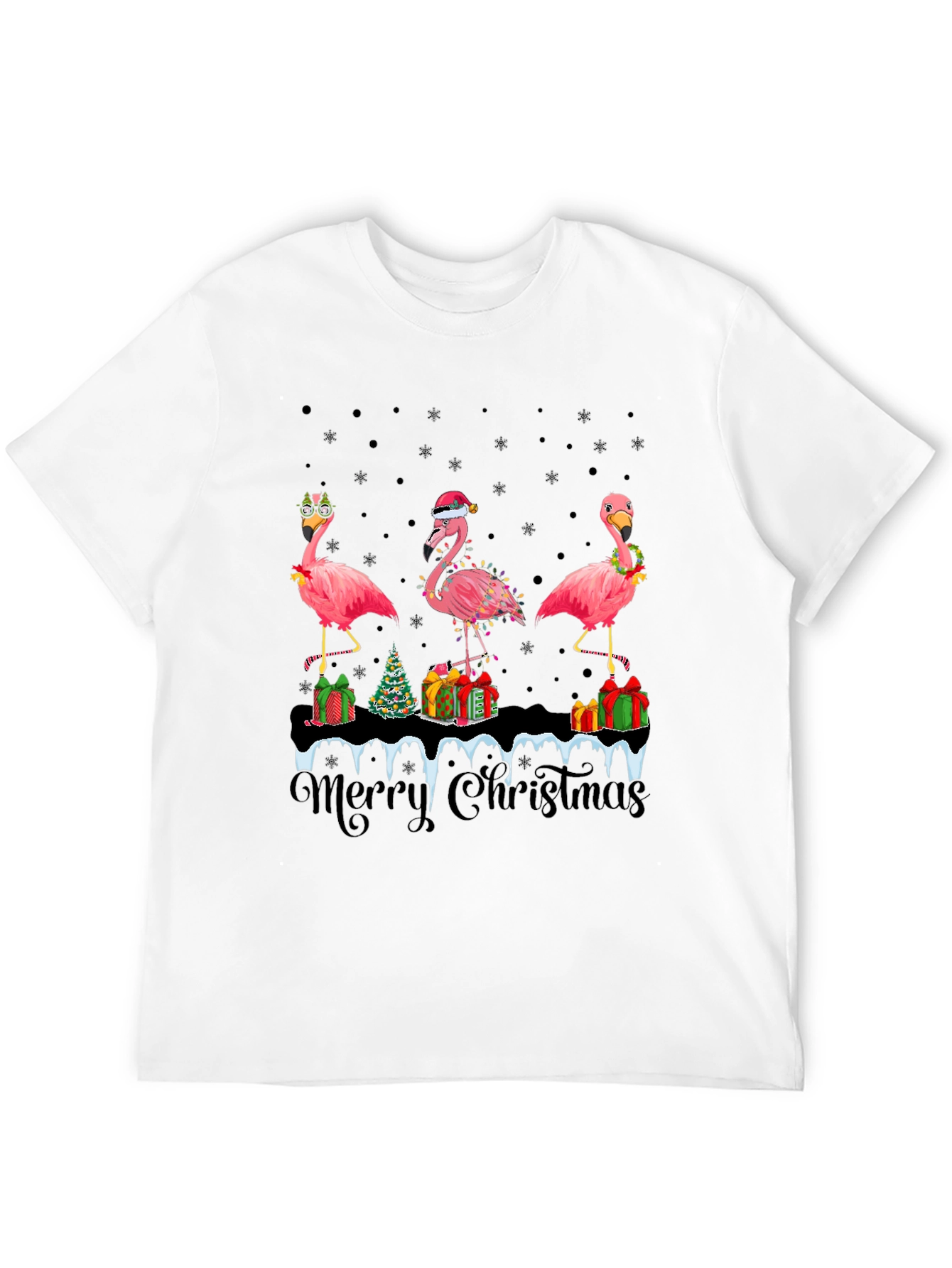 Festive Flamingo Christmas T-Shirt