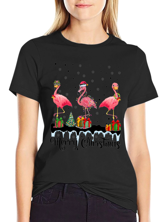 Festive Flamingo Christmas T-Shirt