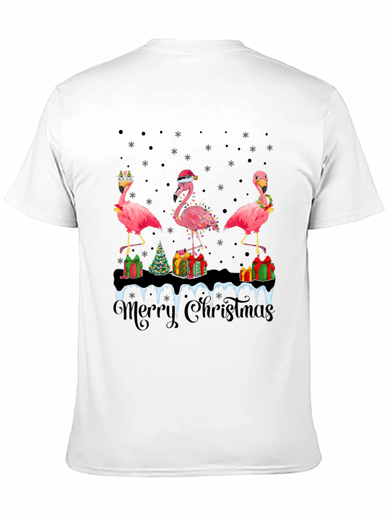 Festive Flamingo Christmas T-Shirt