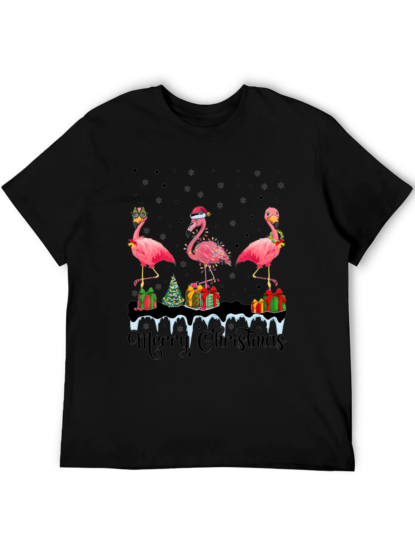 Festive Flamingo Christmas T-Shirt