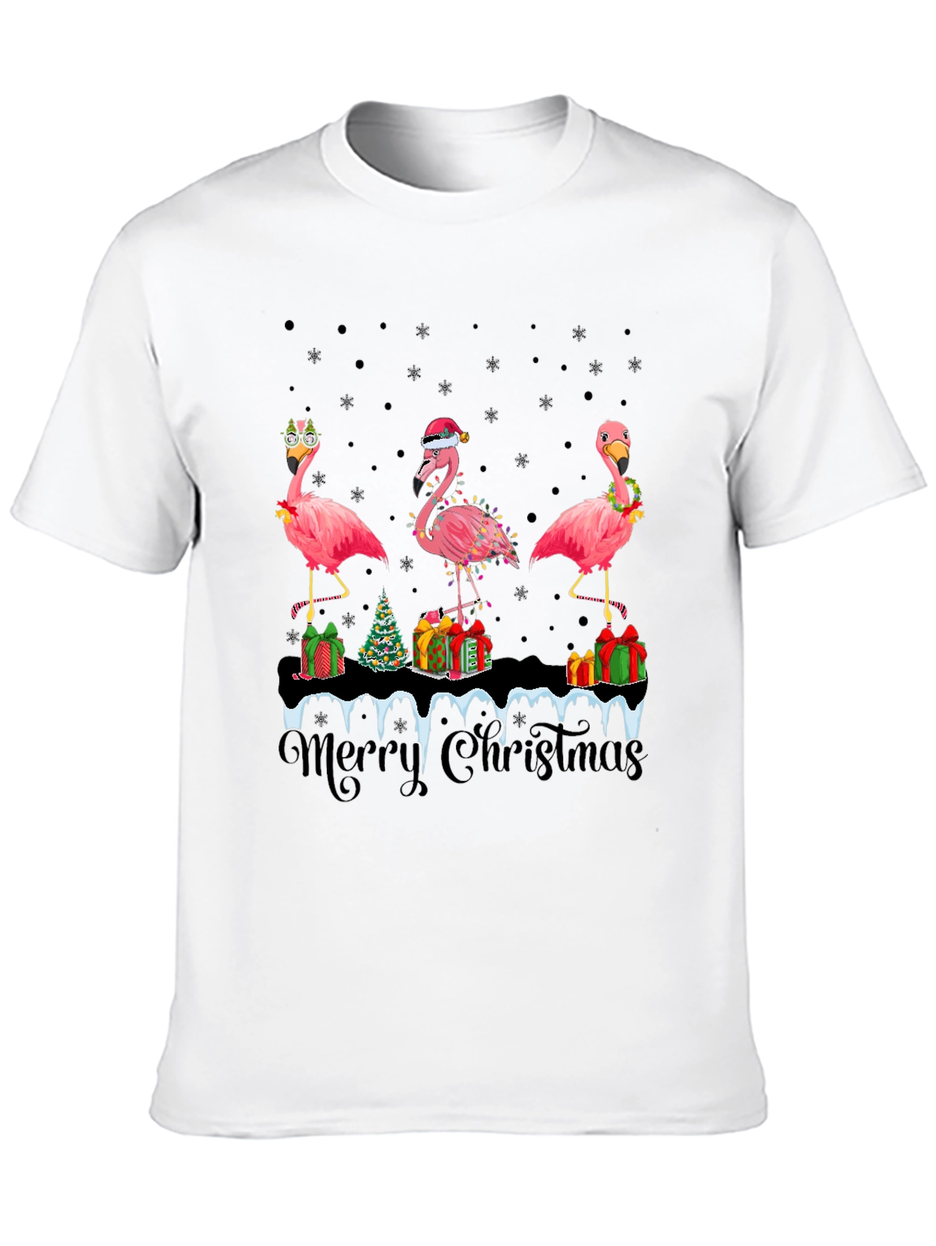 Festive Flamingo Christmas T-Shirt