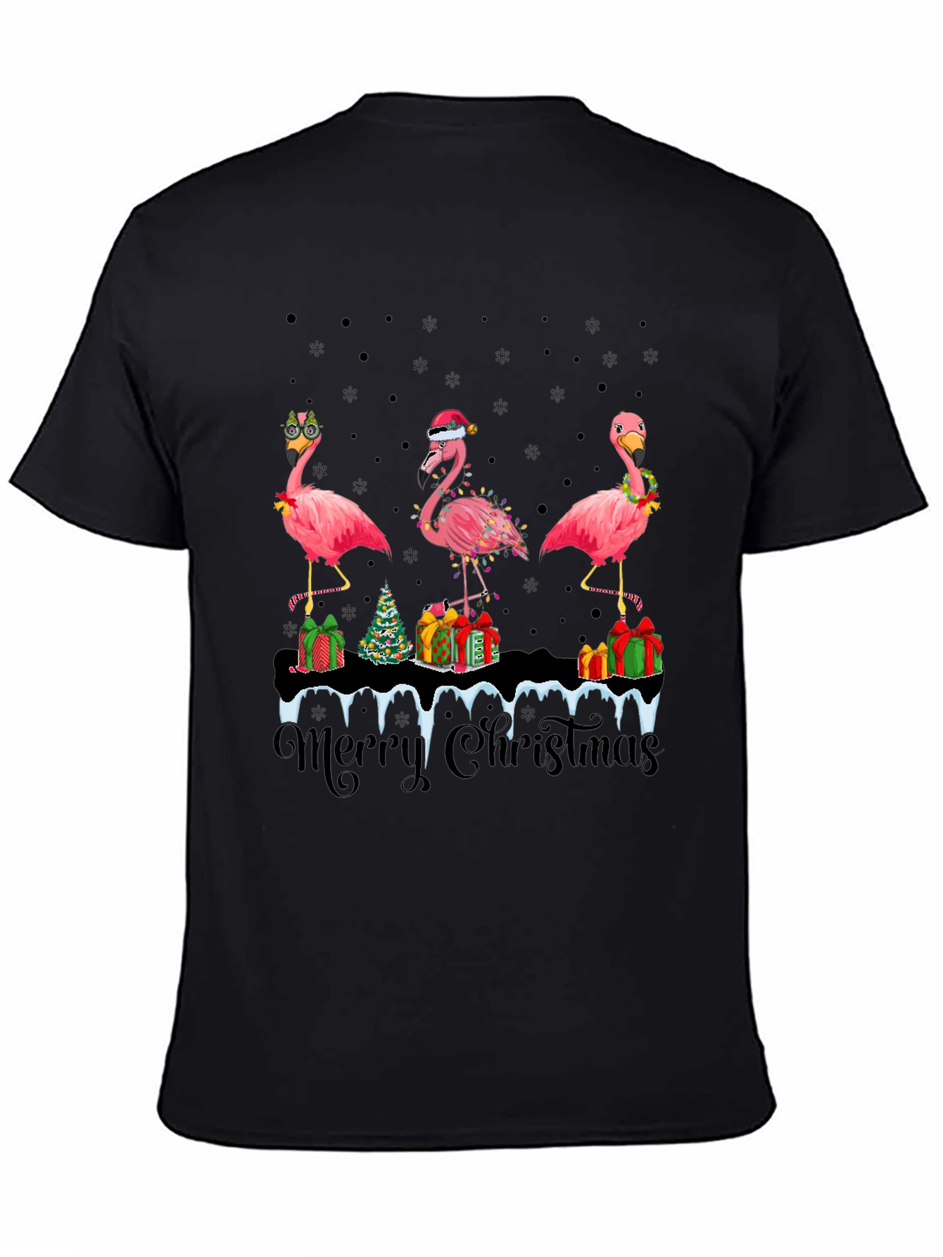 Festive Flamingo Christmas T-Shirt