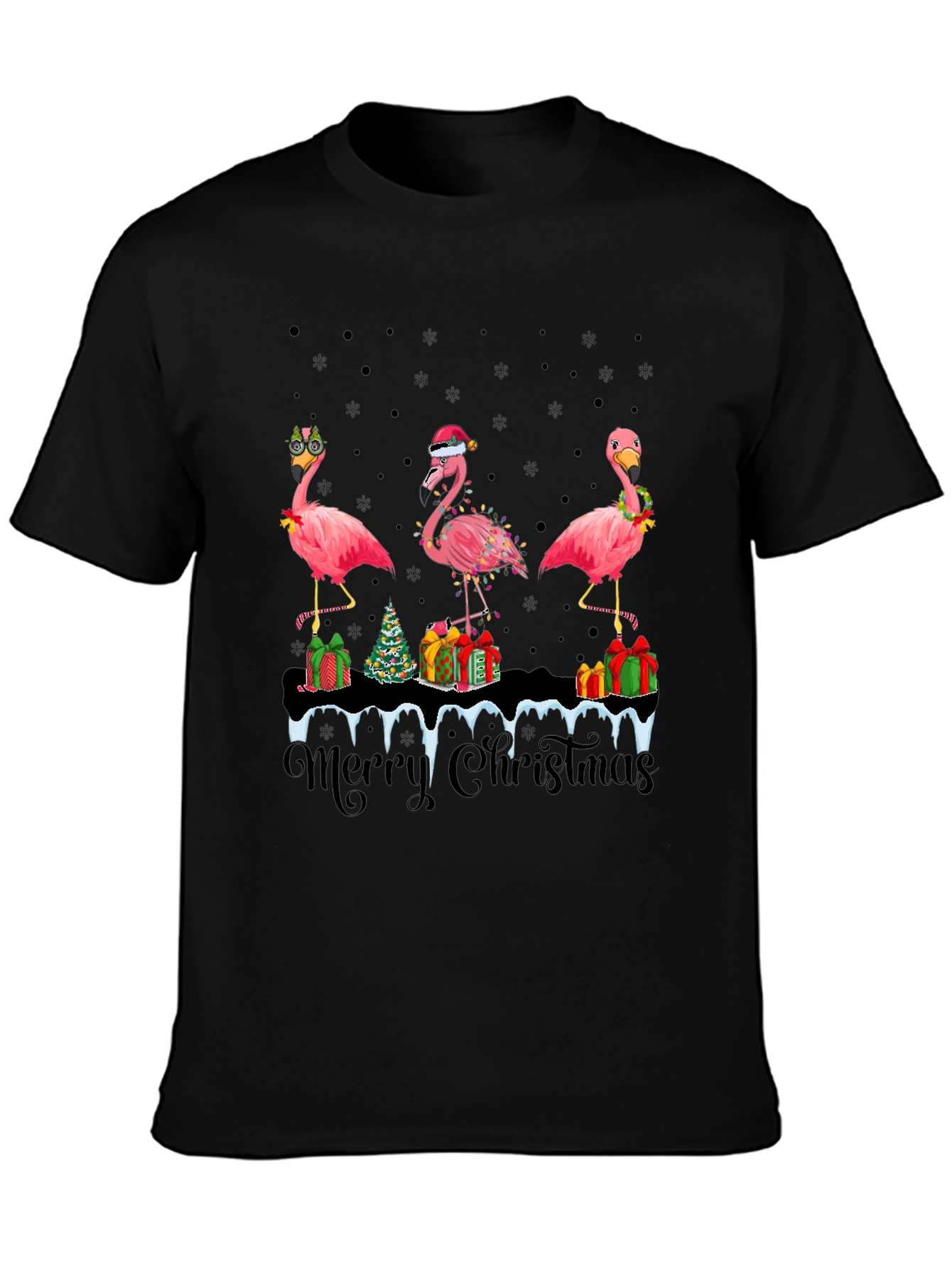 Festive Flamingo Christmas T-Shirt
