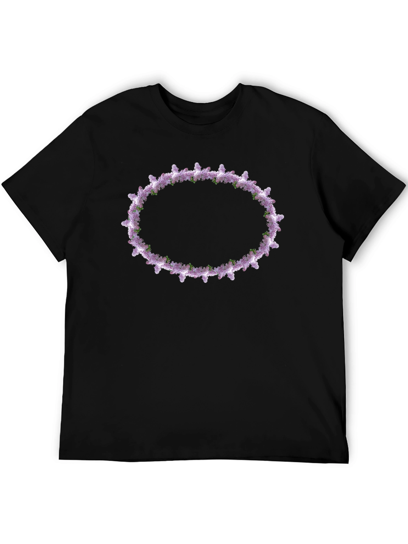 Floral Wreath Graphic Tee - Black