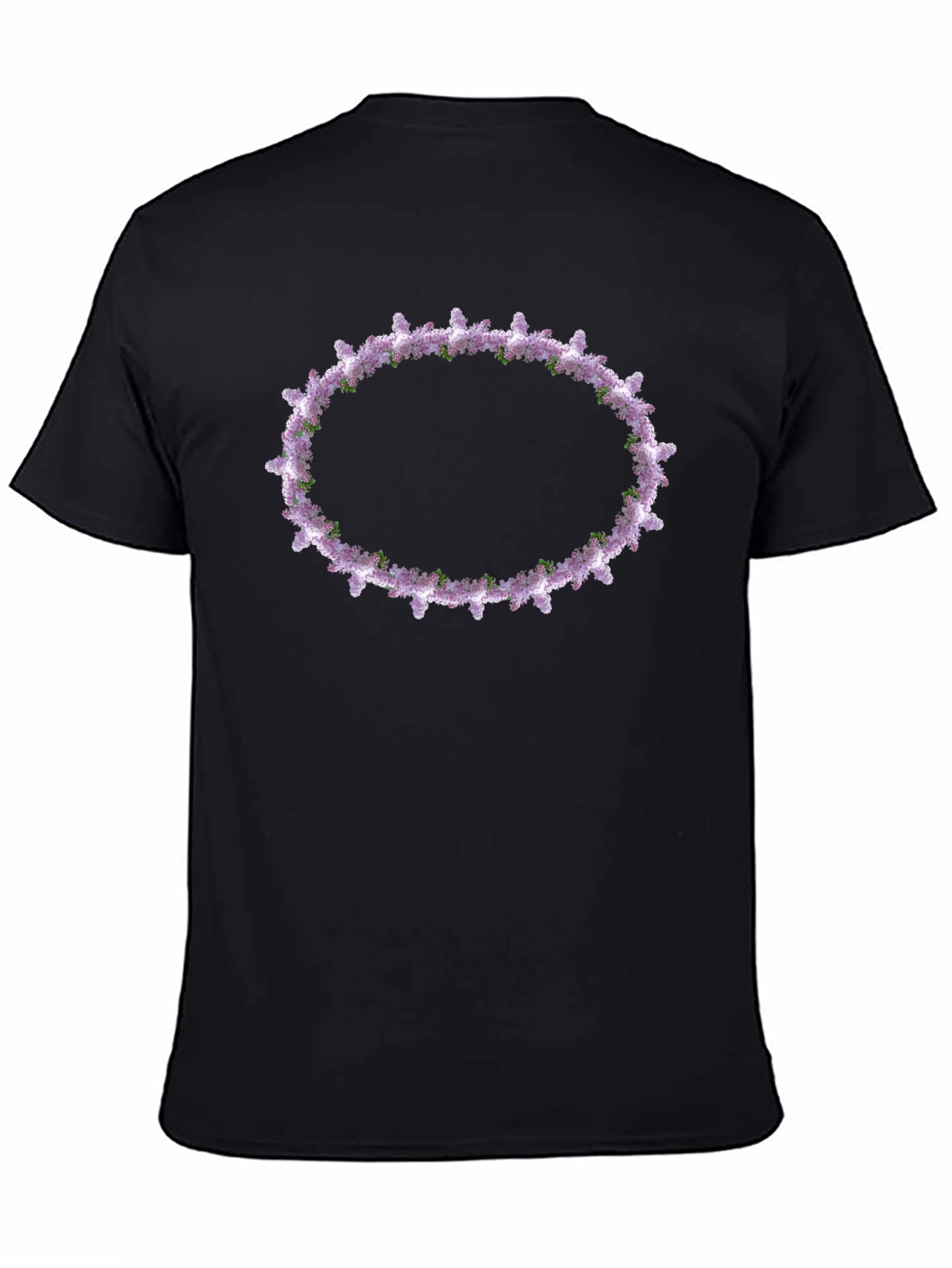 Floral Wreath Graphic Tee - Black