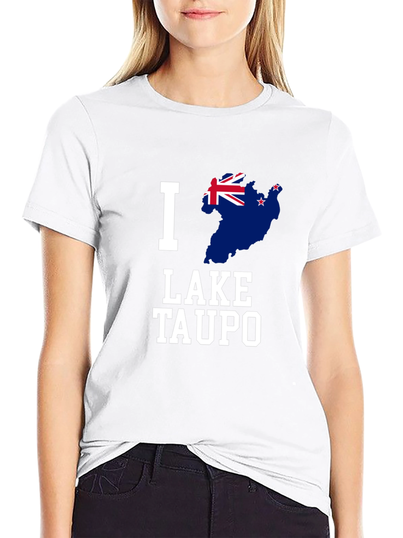 I Love Lake Taupo T-Shirt New Zealand Flag Tee