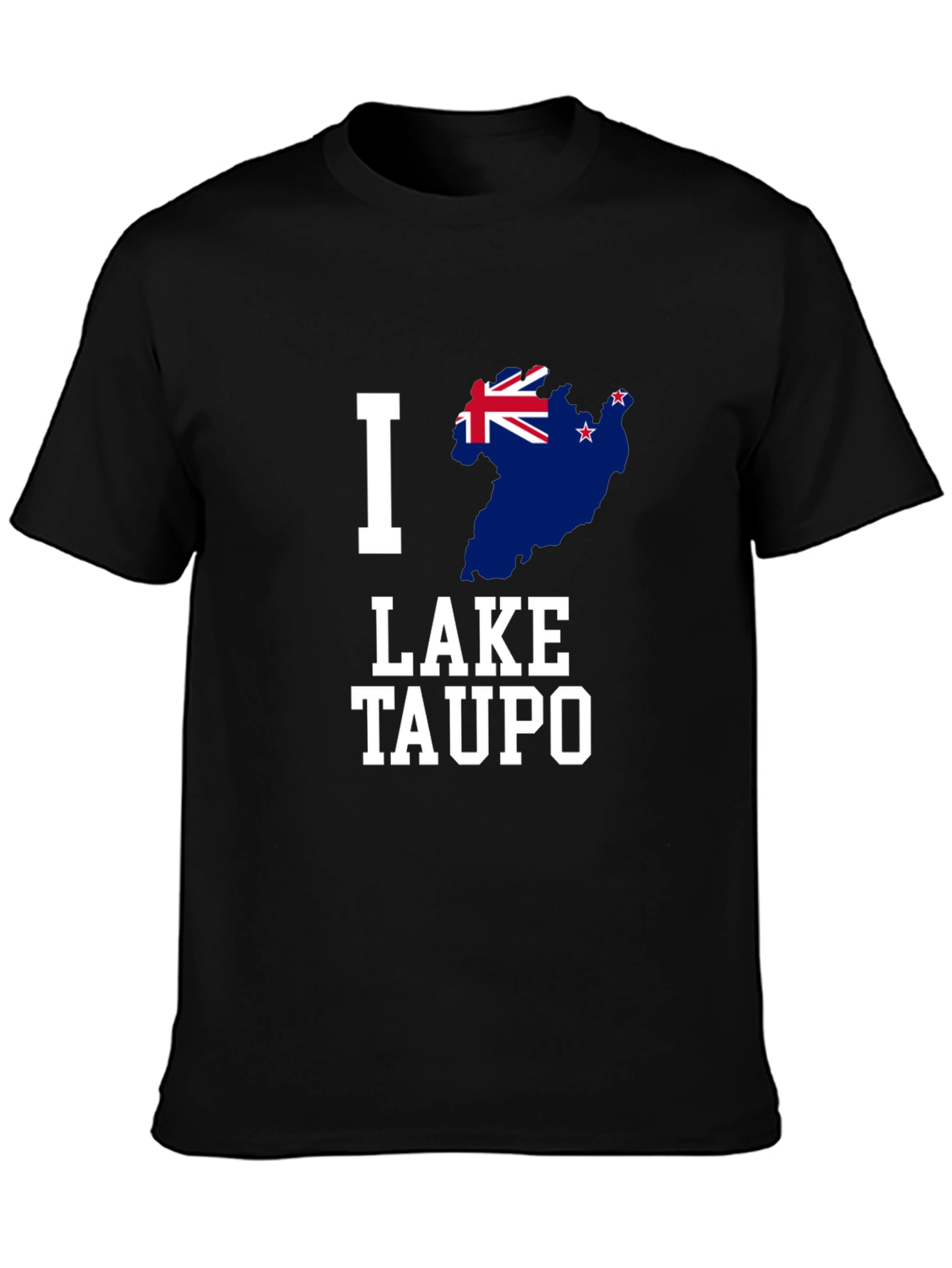 I Love Lake Taupo T-Shirt New Zealand Flag Tee