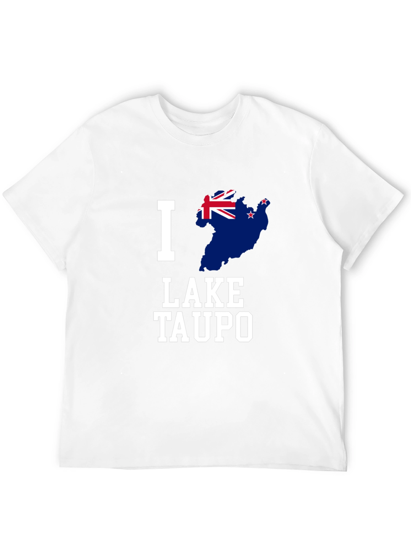 I Love Lake Taupo T-Shirt New Zealand Flag Tee