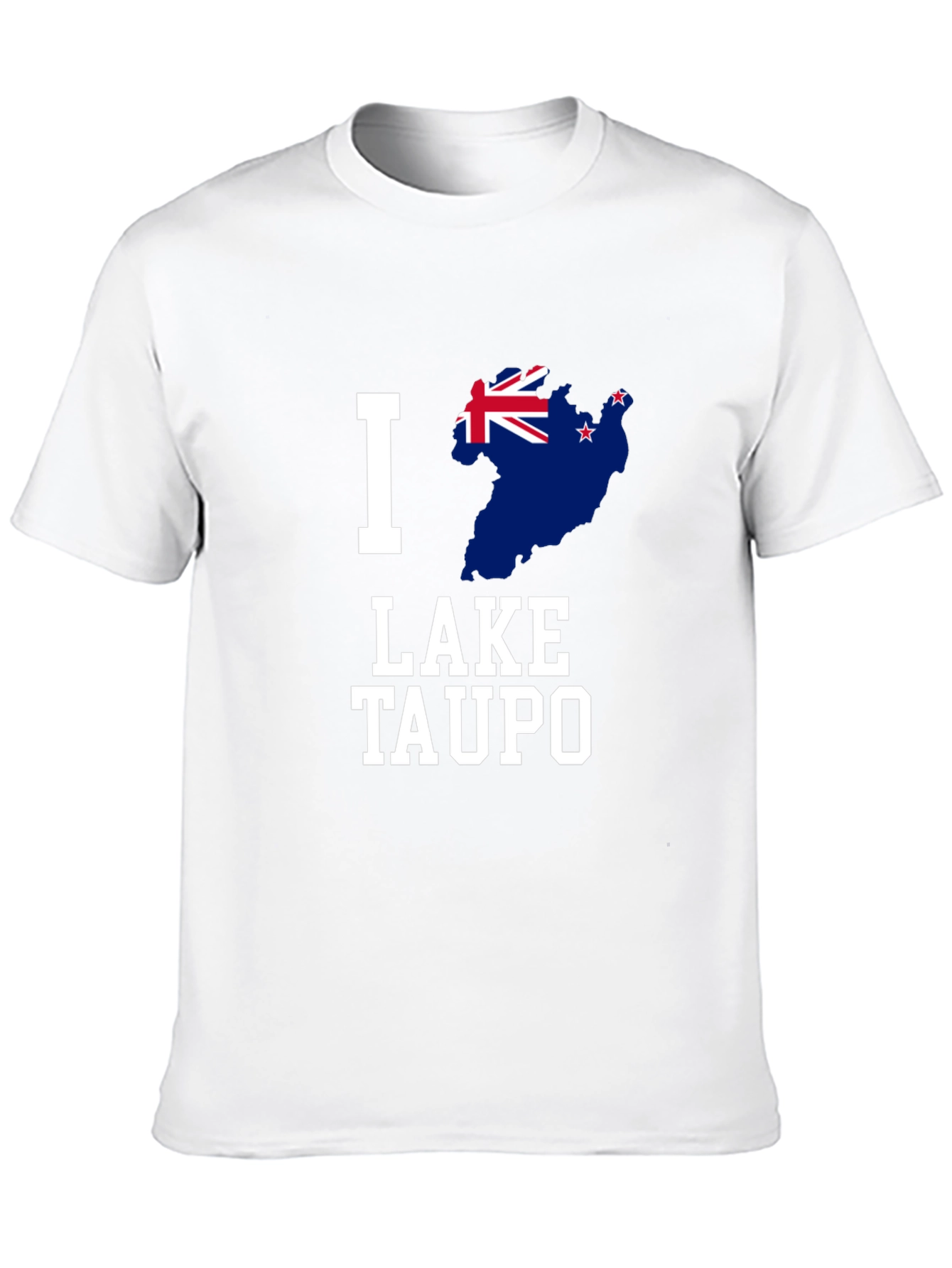 I Love Lake Taupo T-Shirt New Zealand Flag Tee