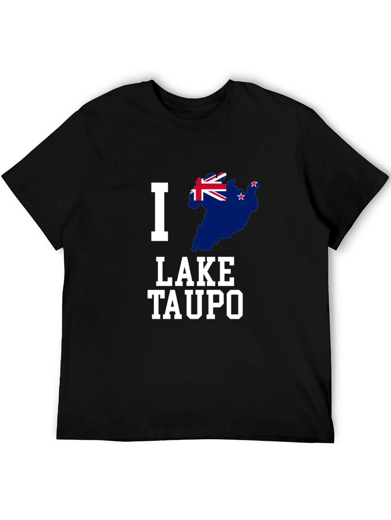 I Love Lake Taupo T-Shirt New Zealand Flag Tee