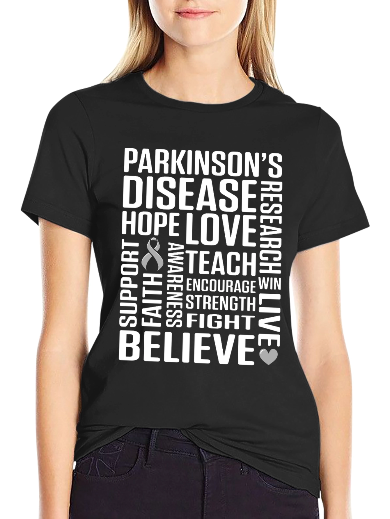 Parkinsons Awareness T-Shirt - Hope Love Believe
